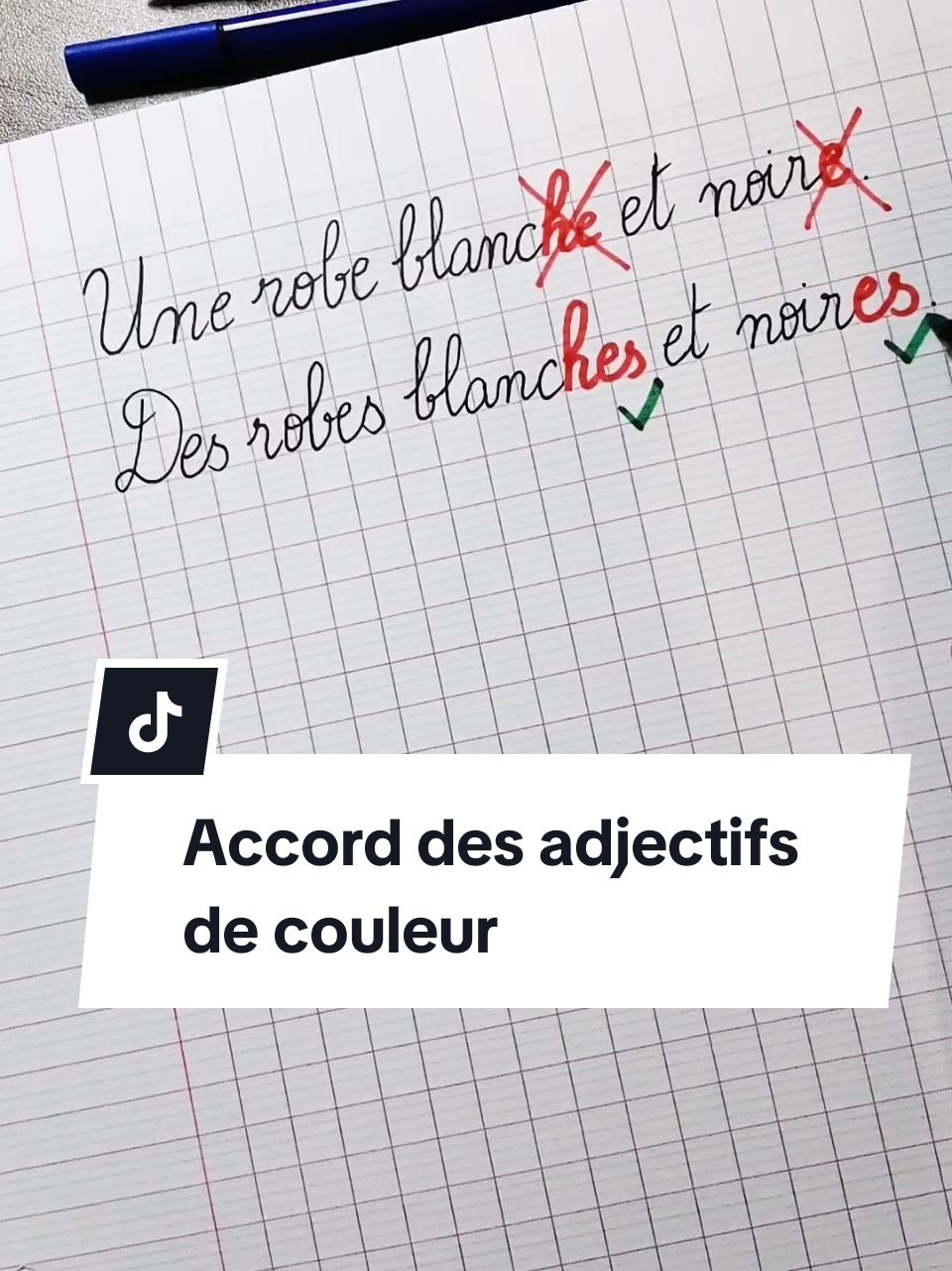 Accord des adjectifs de couleur.  Apprendre facilement le français. 🇨🇵 #adjectif_couleur  #Frenchclass  #mamaîtresse1  #frenchlanguage   #coursdefrancais   #frenchlesson  #tiktokfrance 