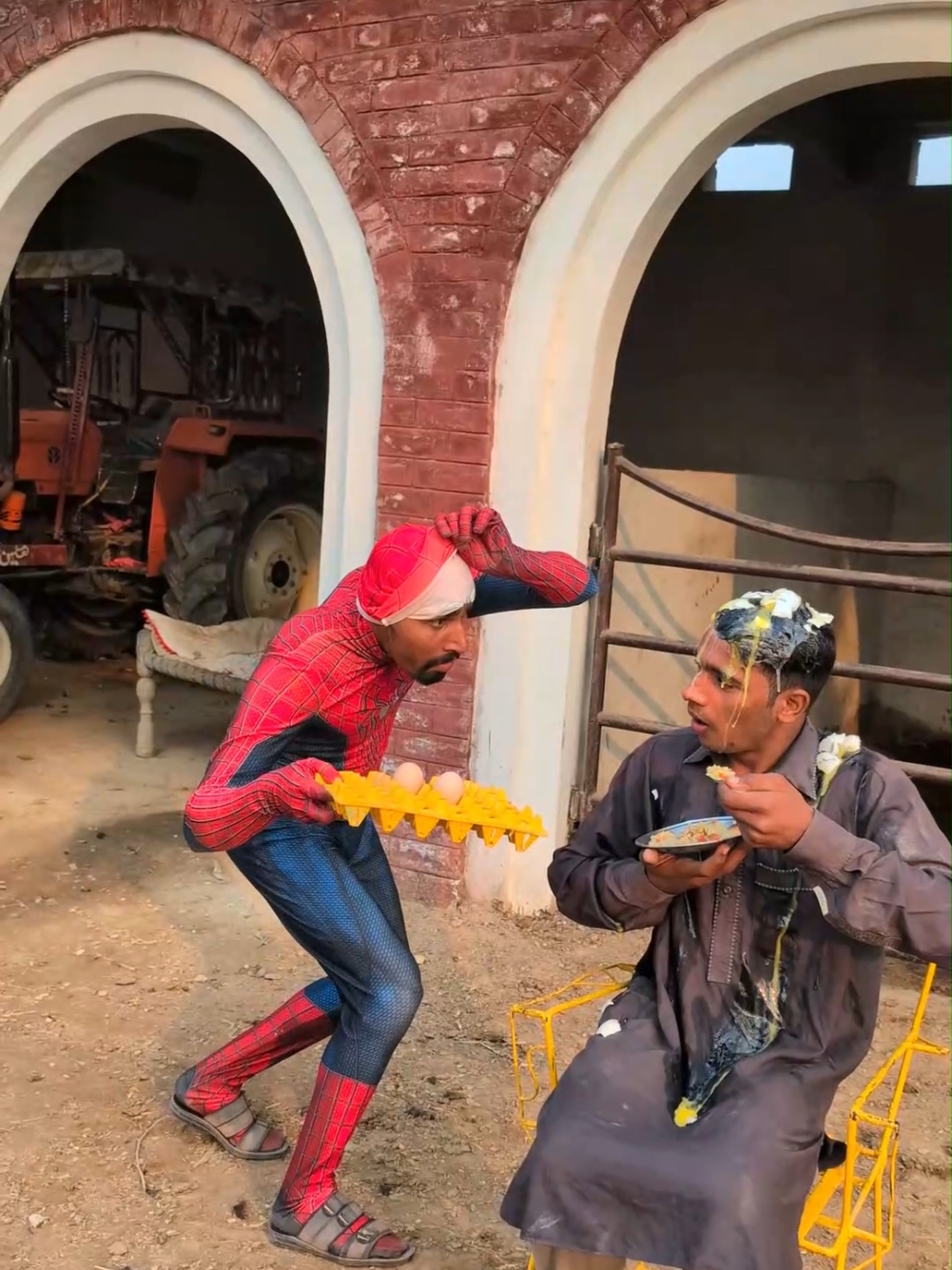 The Spider Man Vs Police Man 🕸️🚓 Wait And See...😅 #viraltiktok #entertainment #eggs #spiderman #viralvideos 