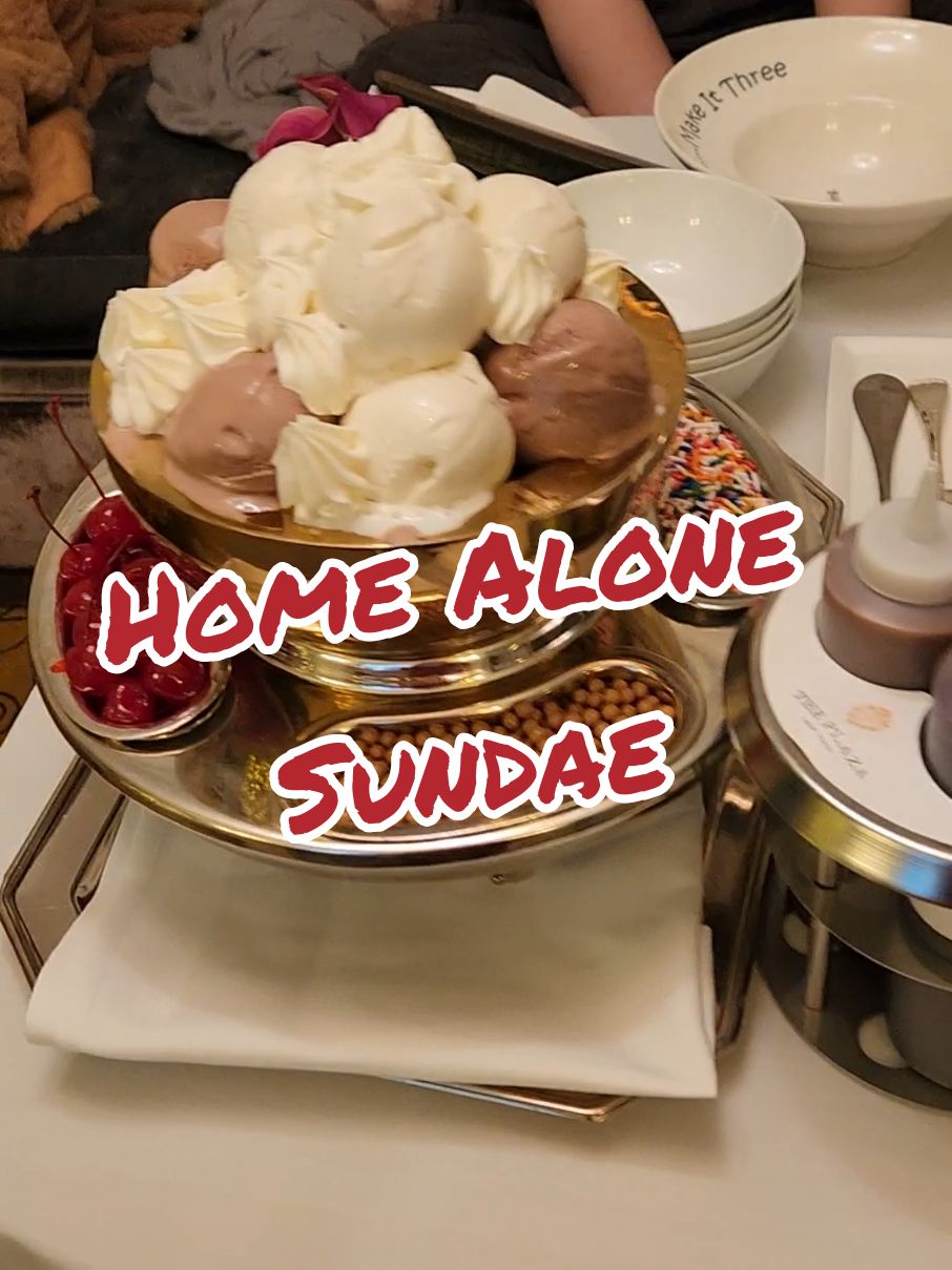 HOME ALONE SUNDAE #plaza #lovemygirls #homealone2 #livinmybestlife #itsmybirthday  #mylifemytravels #welovenyc @The Plaza Hotel #icecream 🍨#december14th2024 #lookatit  #tiktoktravel #sprinklesprinkle  #theplazahotel #threescoops 