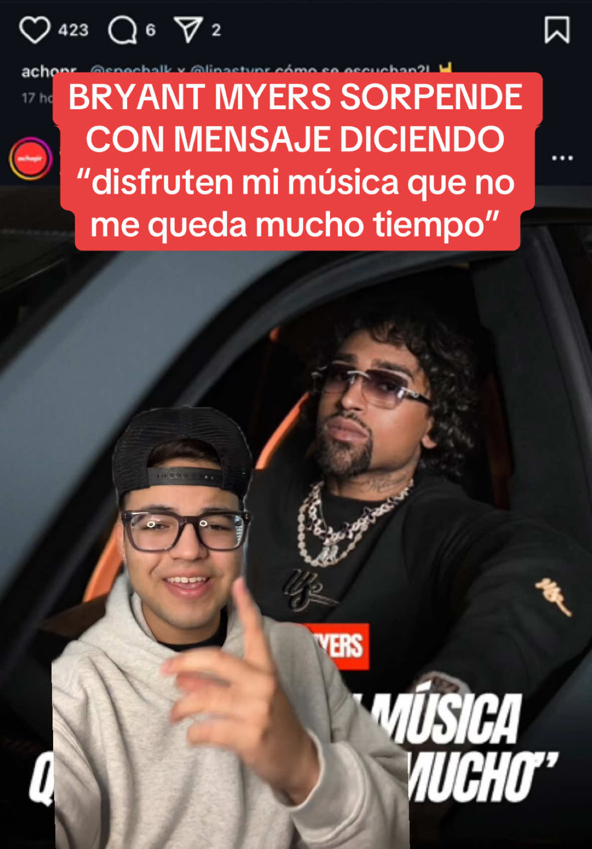 BRYANT MYERS SORPENDE  CON MENSAJE DICIENDO “disfruten mi música que no  me queda mucho tiempo” #bryantmyers #elmynor #millogang #bryantmyersoficial 