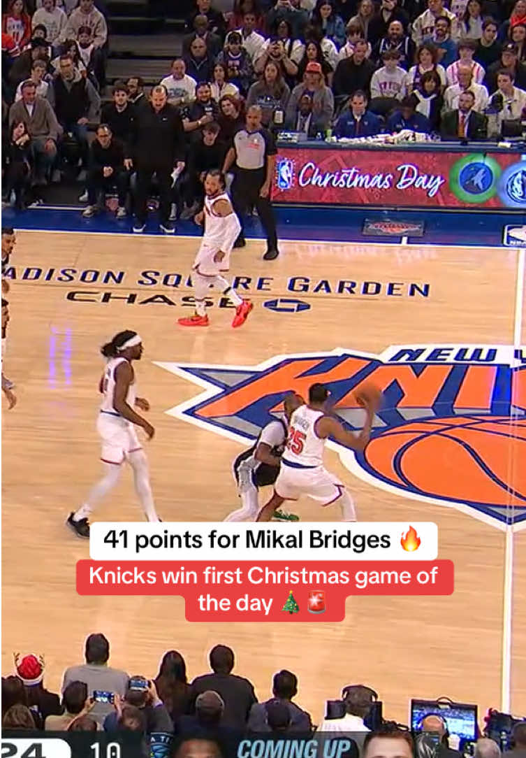 Mikal feeling it in clutch for Knicks Christmas win. 🙌🎄 #NBA #christmas #nbabasketball #nbahighlights #newyorkknicks #basketball 