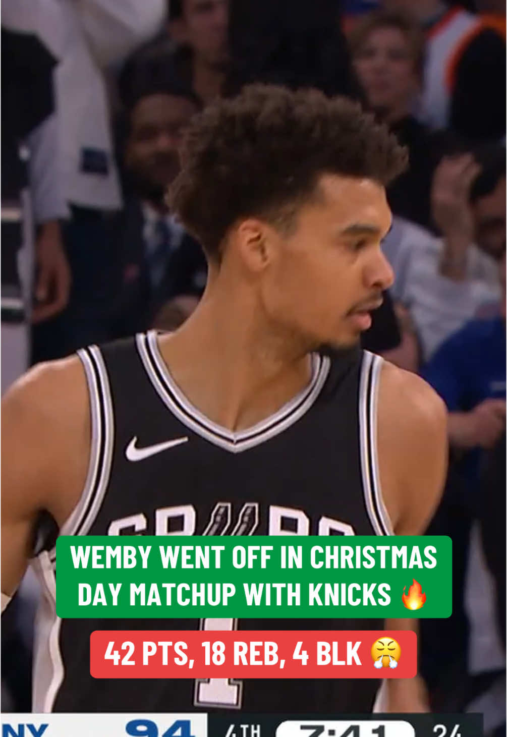 Wemby finished with an UNREAL stat line despite Spurs’ loss to New York 😳 #NBA #basketball #nbabasketball #wemby 