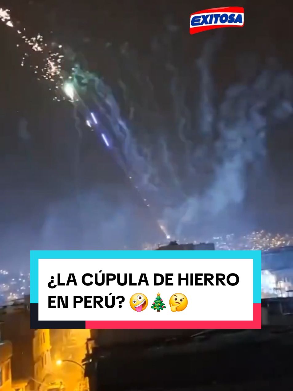 ¿La cúpula de hierro en Perú? 🤔🎄🤪 #noticias #virales #navidad #fuegosartificiales #pirotecnia #celebrity #christmas #feriado #peru #lima #tiktoknews #mundo #news #exitosa #techo #luces 