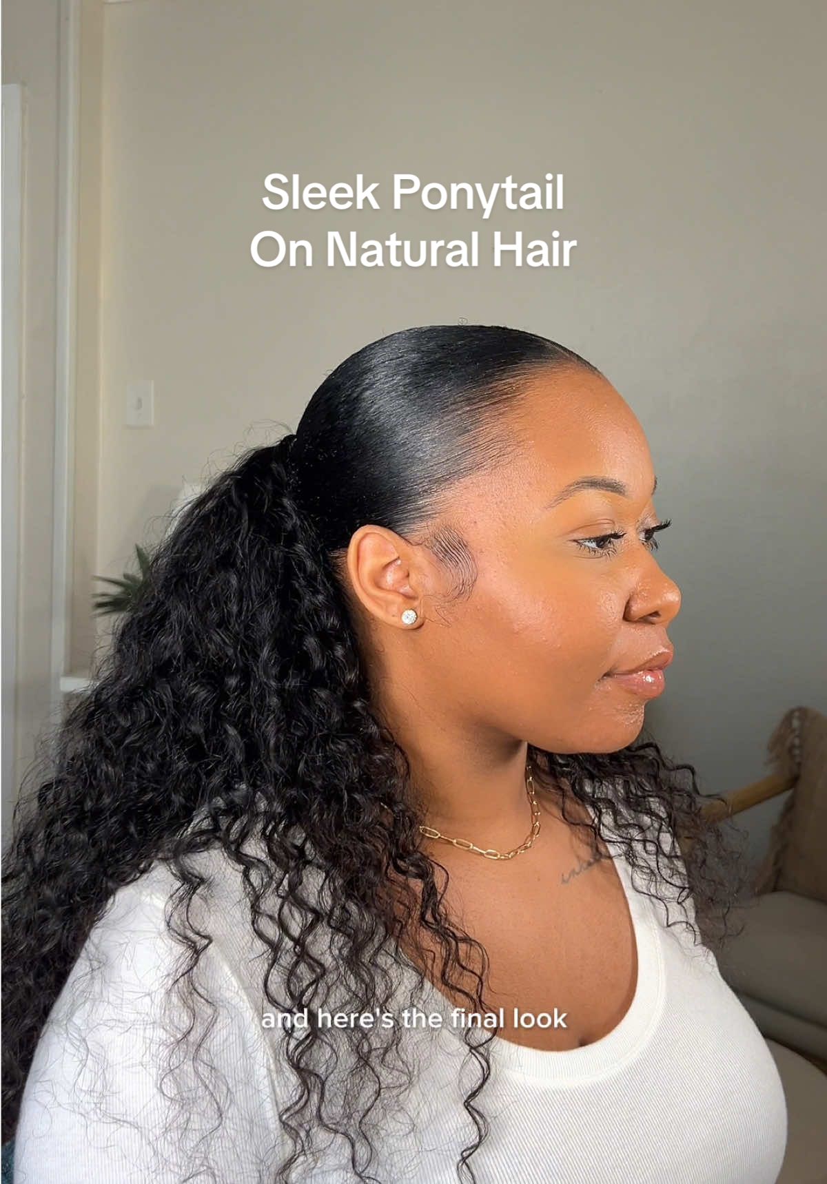 How to do a sleek ponytail on natural hair! Quick and easy sleek ponytail using @Frodio Hair’s 100% human hair water wave drawstring ponytail in 22 inches 😍  #Frodiohair #FrodioPonyPop #FrodioPonytail #sleekponytail #drawstringponytail #hairtutorial #TTSTasteMakers 