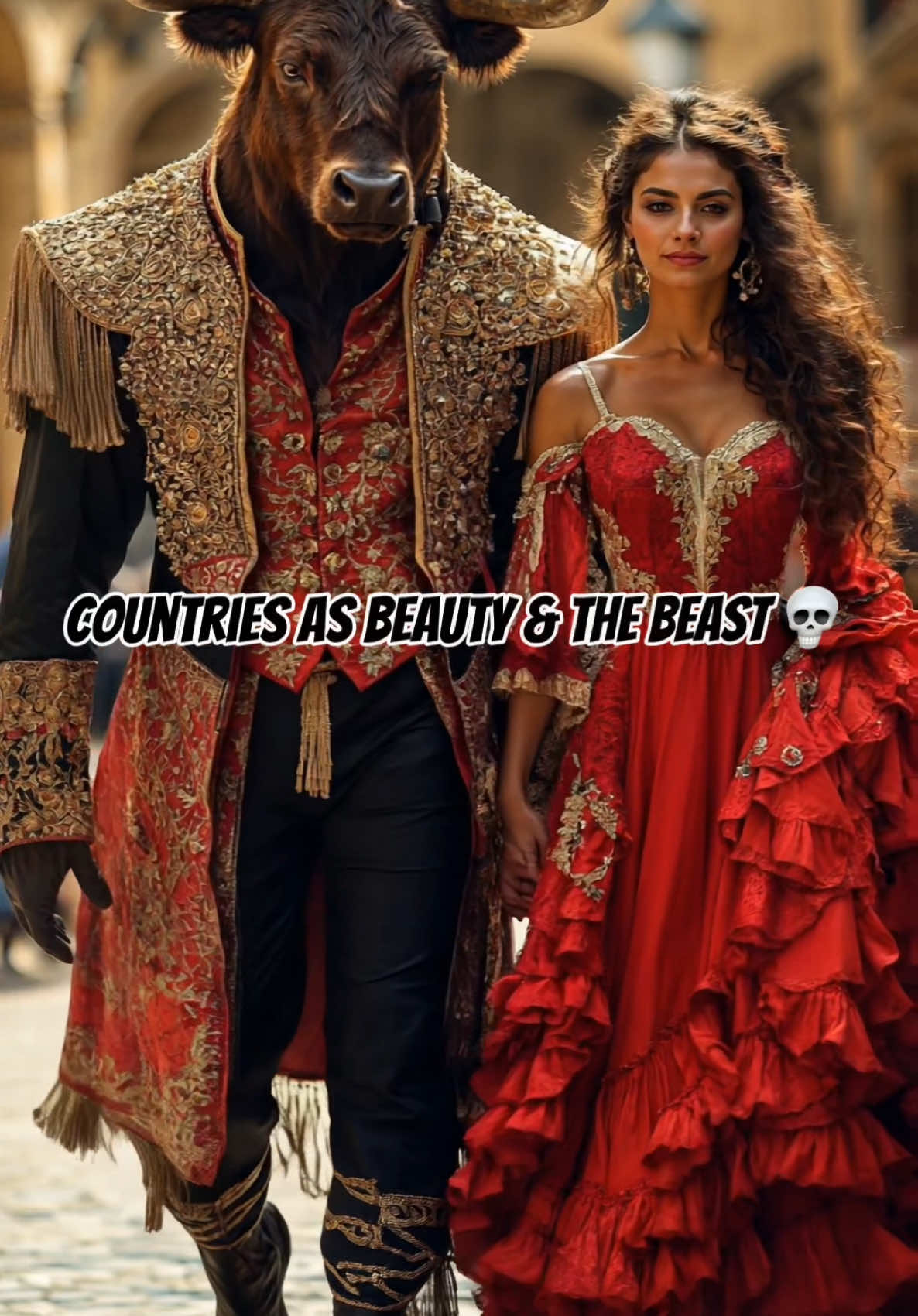 COUNTRIES AS BEAUTY & THE BEAST 💀 #aigenerated#beast#midjourney#ai