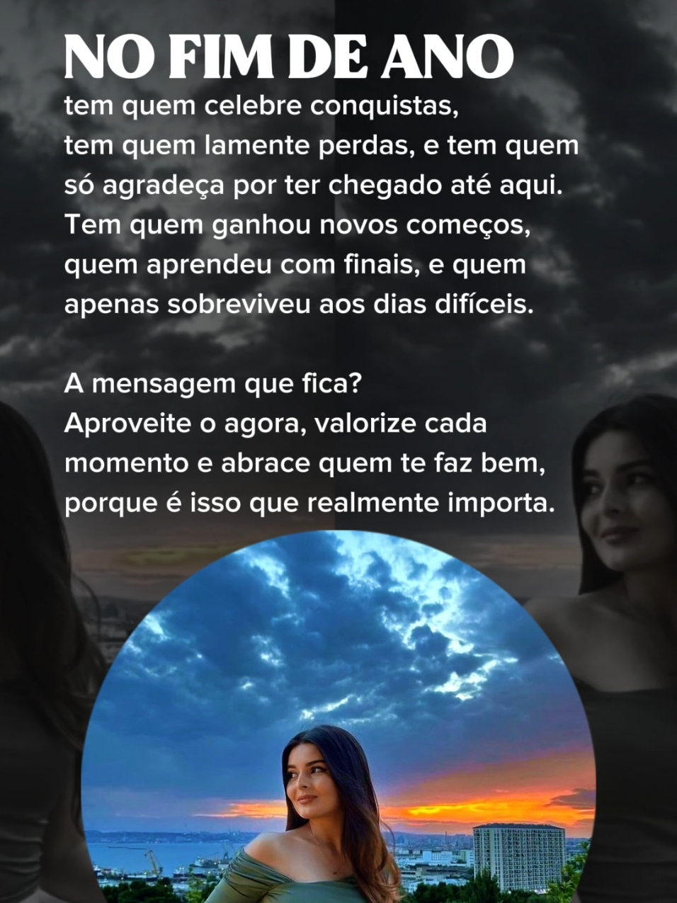 No fim de ano, tem quem celebre conquistas, tem quem lamente perdas, e tem quem só agradeça por ter chegado até aqui. Tem quem ganhou novos começOs, quem aprendeu com finais, e quem apenas sobreviveu aos dias difíceis. A mensagem que fica? Aproveite o agora, valorize cada momento e abrace quem te faz bem, porque é isso que realmente importa. #reflexaododia  #status  #frasesmotivacionais  #Motivacional  #frasesdereflexao  #frases  #frasesparastatus #CapCut 