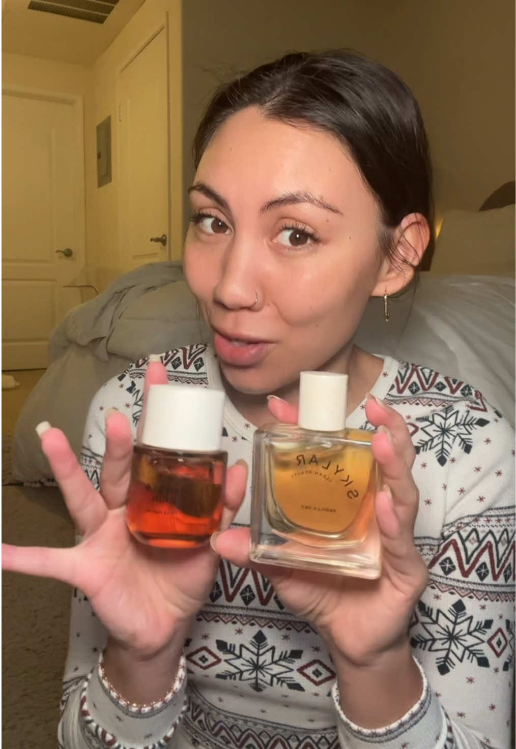 Best vanilla fragrances of 2024 for me! I love layering vanilla skin by @Phlur Fragrances with vanilla sky by Skylar! Gifted by Phlur and Skylar #vanillagirl #vanillaperfume #vanillaskin #perfumetiktok #frangrance #vanillafragrance 