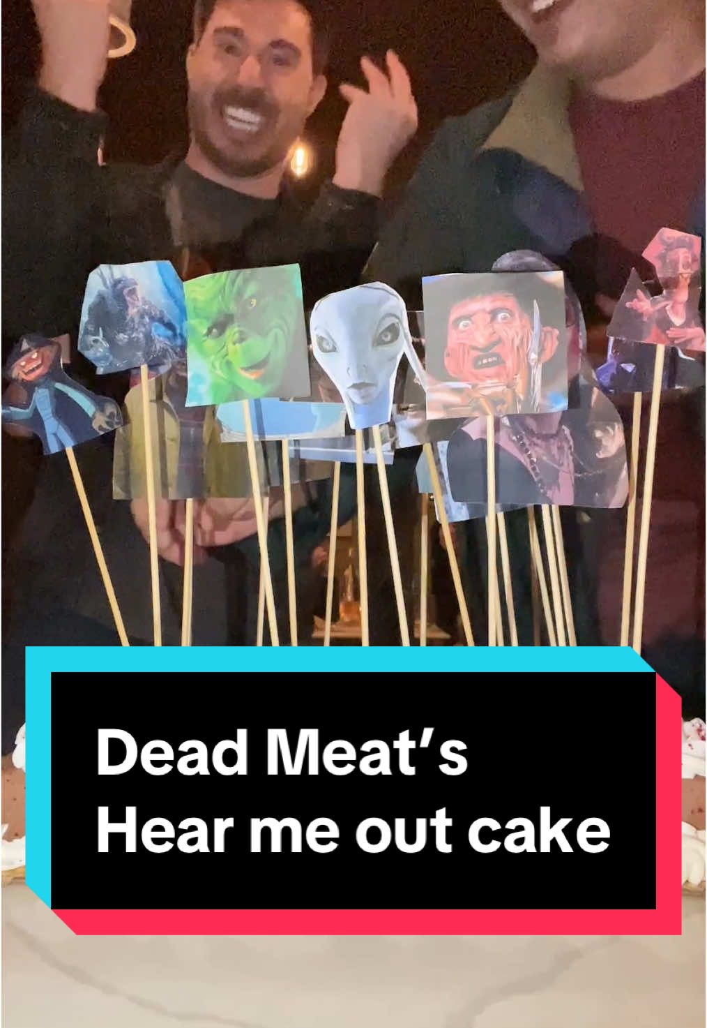 Merry Christmas from the Dead Meat Team! … Sorry about Zoran… #horror #deadmeat #hearmeout  #cake #christmas #xmas #holidays #holiday #hearmeoutcake #horrormovies #scarymovies #jamesajanisse #chelsearebecca #zorangvojic 