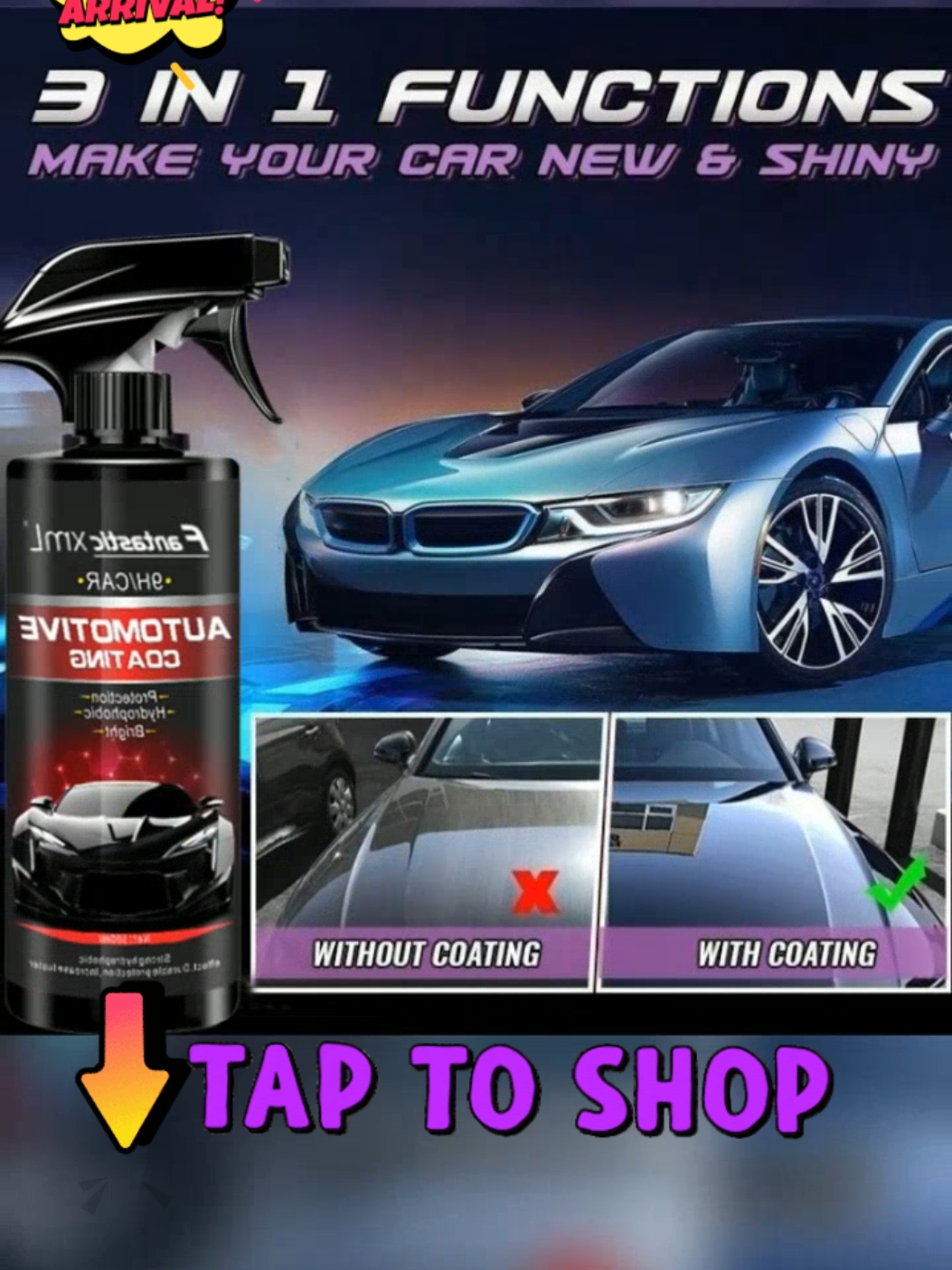 Car Wax Spray and Polish Two-in-one Coating Auto Car Wash and Wax Hydrophobic protect Price dropped to just ₱155.00! #carwaxspray #coatingcar #carcoating #hydrophobicprotect #hydrophobicwax #fyp #highquality #highlight #heavyduty #carcare 