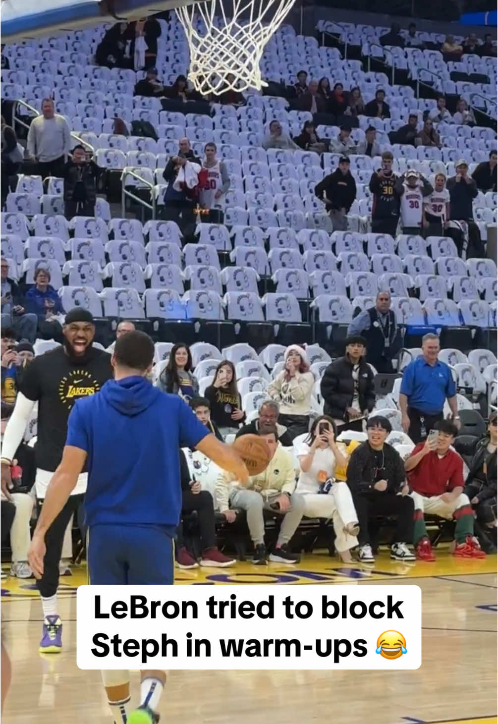 All love between Bron and Steph ahead of their Christmas Day matchup 🤣🙌 (via @957thegame) #NBA #basketball #lebron #stephcurry #lebronjames