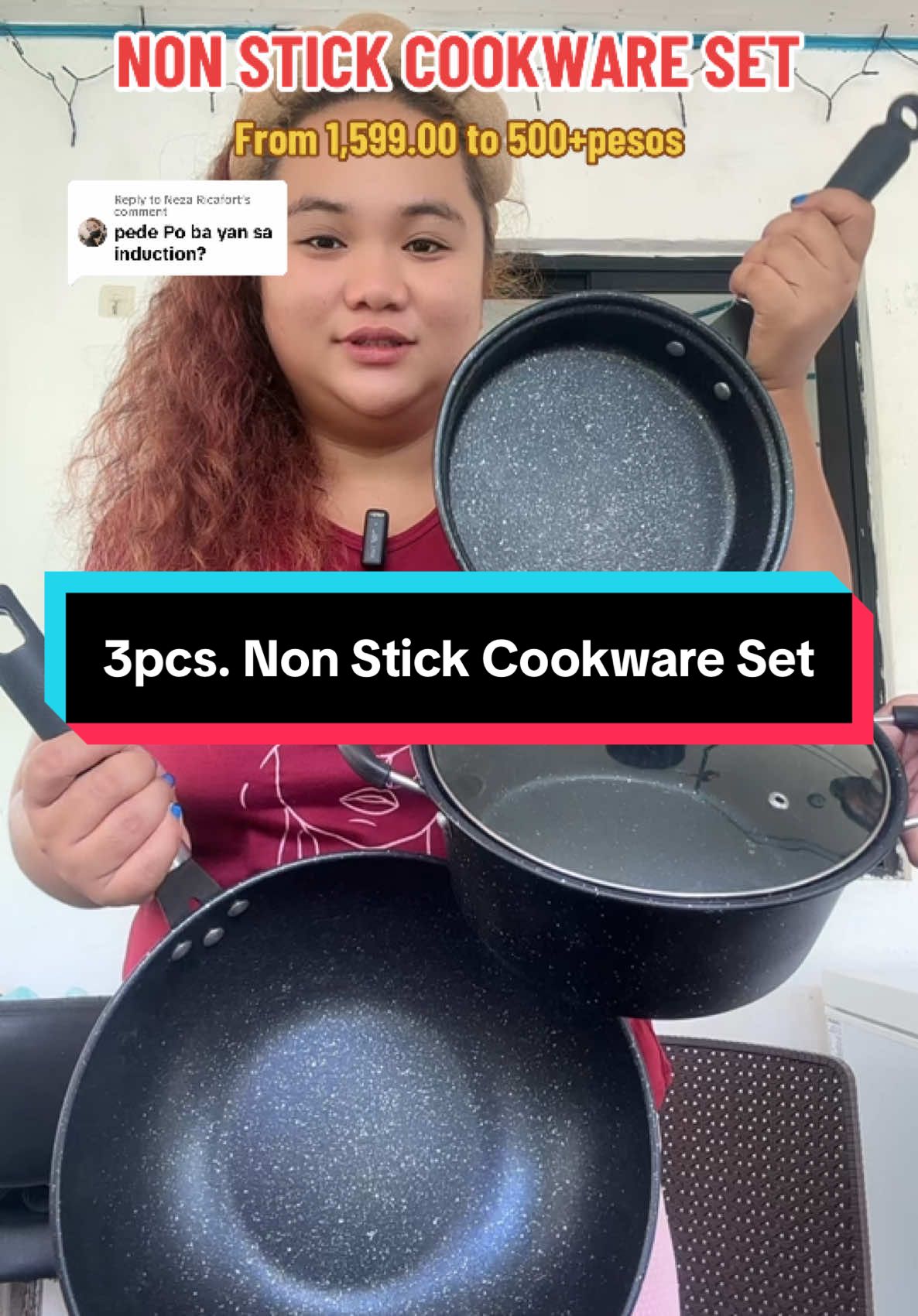 Replying to @Neza Ricafort Checkout na mga maree!! #nonstickcookware #nonstickset #nonstickwokpan #nonstickpan #nonstickfryingpan 