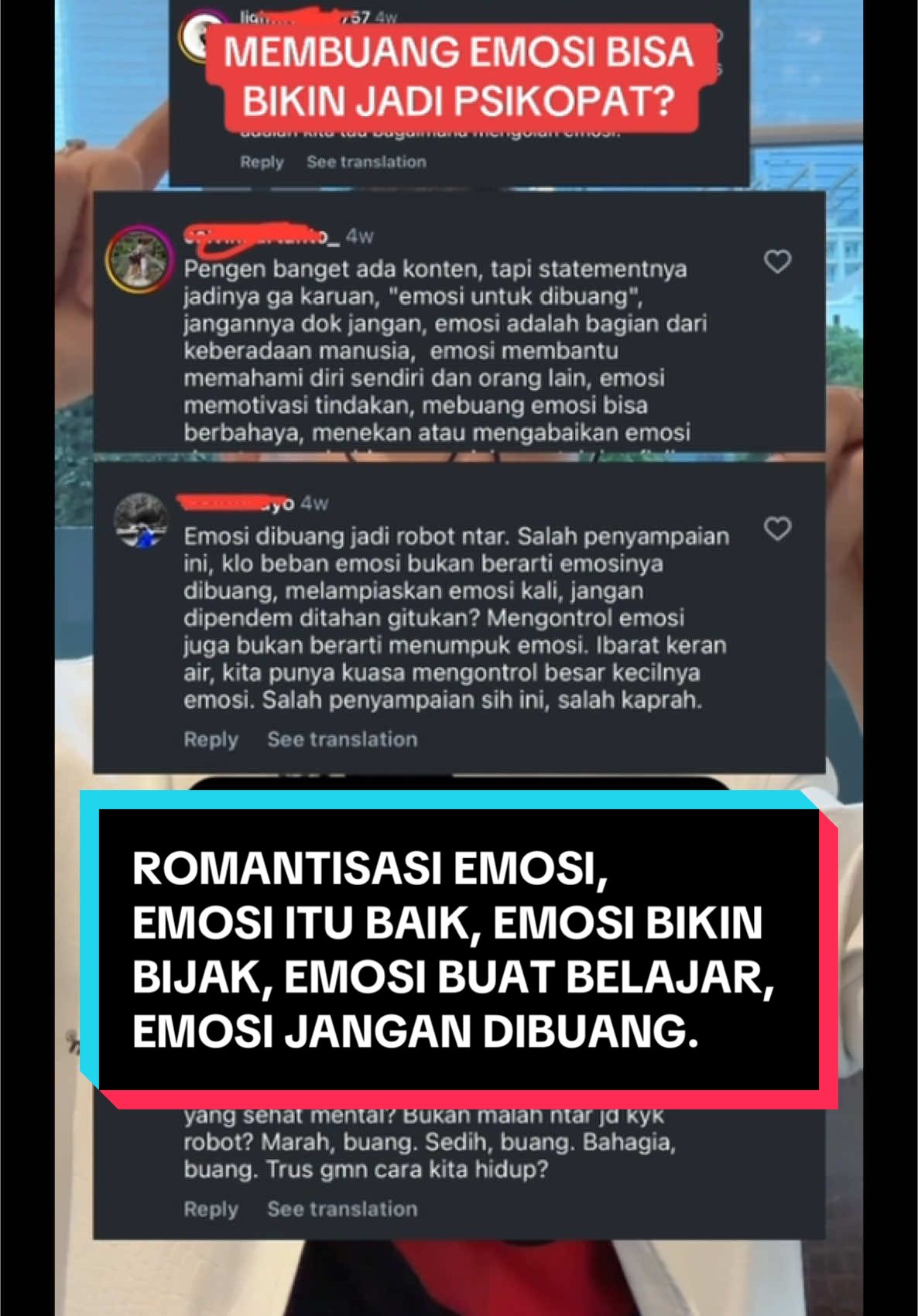 Emosi dan perasaan adalah dua sistem yang berbeda. Orang yang berperasaan mereka tidak emosian, sebaliknya, orang yang emosian tidak berperasaan. Baik jika kita memahami perbedaan keduanya. Setelahnya kita bisa membuang beban negatif yang menumpuk. Dengan cara yang sehat, hidup jadi lebih ringan, pikiran jernih, dan hubungan lebih baik. Jangan biarkan emosi terpendam merusak hari-harimu. #kembalikanbahagiamu #CoachRheo #DOAPhysiopsychotherapy #emotionalrelease #MentalHealth #selfhealing