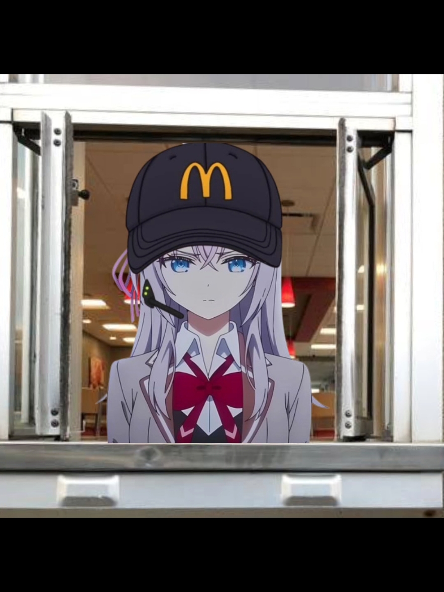 Alya's first time working at McDonald's #fyp #anime #Alya #yuki #ai 