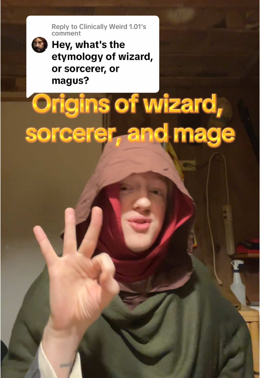 Replying to @Clinically Weird 1.01 origins of wizard, sorcerer, and mage. #linguistics #language 