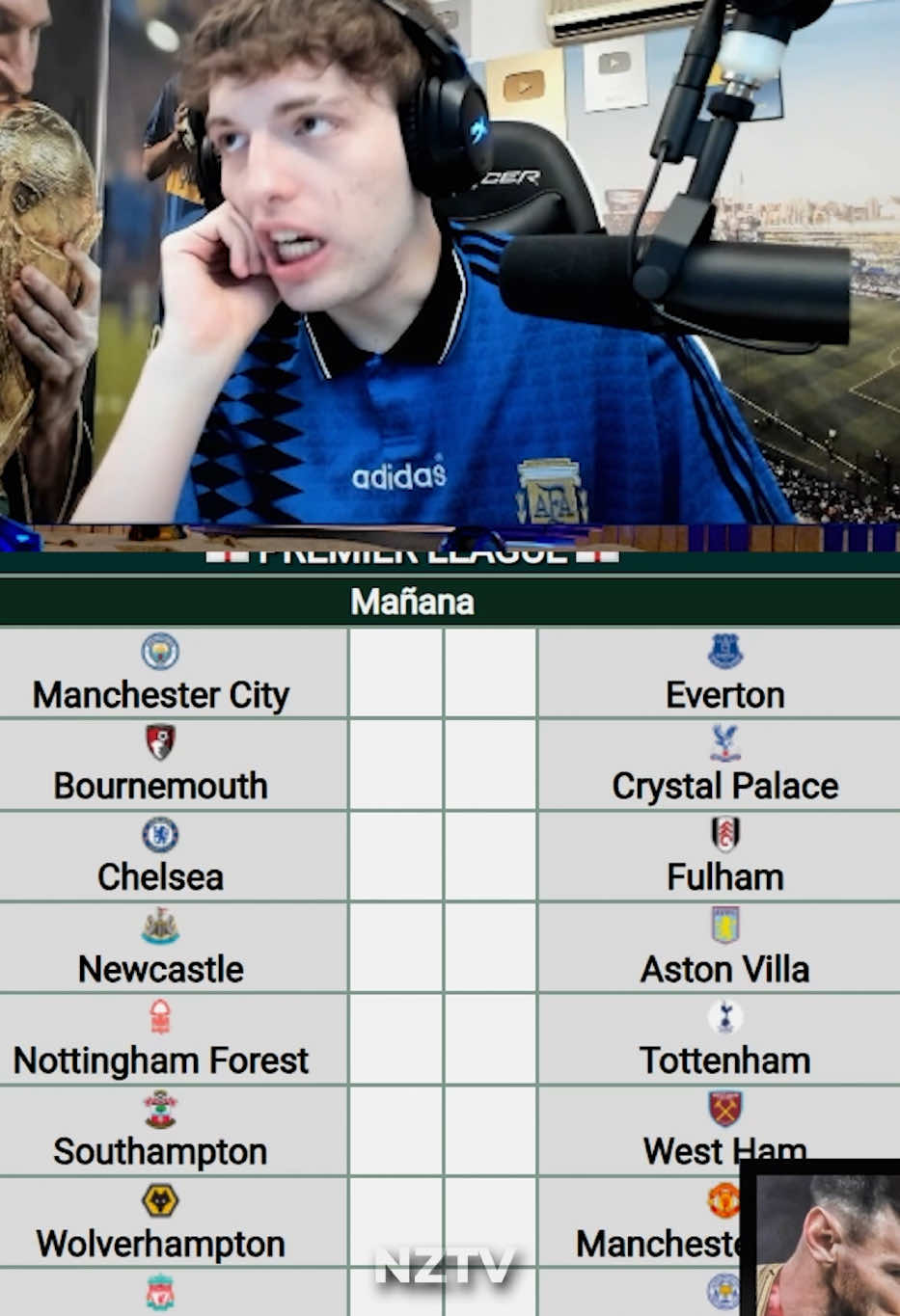 DAVO XENEIZE PREDICE LOS PARTIDOS DE PREMIER LEAGUE DE MAÑANA #fyp #fyppppppppppppppppppppppp #parati #foryou #viral #davooxeneize #lacobra #lacobraa #greenscreen #davo #twitch #argentina #clipstwitch #twitchclips #streams #boca #manchesterunited #manchester #city #manchestercity #everton #chelsea #totthenham #westham #leicester #astonvilla #dibu #newcastle #southampton