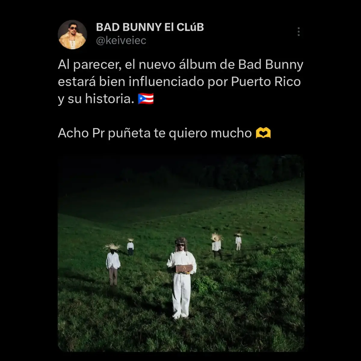 Al parecer, el nuevo álbum de Bad Bunny estará bien influenciado por Puerto Rico y su historia. 🇵🇷  🫶 @Bad Bunny  #badbunnydtmf #dtmfbadbunny #badbunnydtmf2025  #ElCLúB  #badbunnyElCLúB  #ElCLúBbadbunny  spotifywrapped  #badbunny2am #2ambadbunny #badbunnynewsong  #badbunnynuevacancion  #badbunnyloquevienedespués #badbunnyeuropa2025 #badbunnyeuropa :(   #badbunnytour2025 #elultimotourdelmundo  #badbunnyelultimotourdelmundo  #badbunnyelmundoesmio #badbunnytemudaste #badbunnylanochedeanoche #badbunnyhaciendoquemeamas  #badbunnytedeseolomejor  #badbunnysorrypapi  #badbunny120 #badbunnytrellas  #BBMAsbadbunny #badbunnyBBMAs #badbunnybillboardmusicawards #badbunnybillboard  #unveranosinti  #badbunnyunveranosinti  #badbbunnmessi #messibadbunny #adidasfootball #adidasmessibadbunny #badbunnymessiadidas  #badbunnynadiesabeloquevaapasarmañana  #nadiesabeloquevaapasarmañana  #badbunynadiesabe #badbunnymonaco  #badbunnynomequierocasar  #badbunnyperronegroenvivo  #badbunnyxmesssi #badbunnymessiadidas  #badbunnyCaughtStealing #caughtstealing   #badbunnywhatsapp  #haciendoquemeamas  #badbunnyelultimotourdelmundo #badbunnyhaciendoquemeamas   #badbunnyunavelita #badbunnylatingrammy #LatinGRAMMY  #latingrammybadbunny #badbunnybillboardsmusicawards  #badbunnybillboards  #badbubnyconcert  #badbunnymessi #messibadbunny #adidasmessi  #adidasbadbunny #HappyGilmore2badbunny  #badbunnyHappyGilmore2 #badbunnyadansandler  #badbunnyartistadelsiglo #badbunnyrauwalejandro 