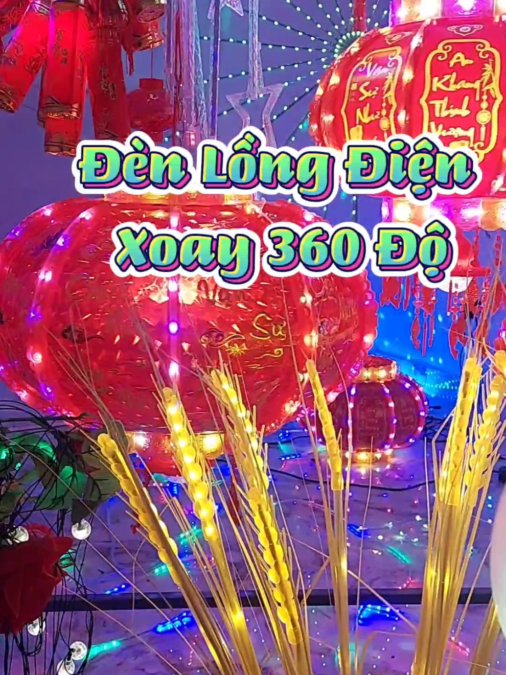 đèn lồng điện xoay 360 độ #trending #xuhuong #khohonglinh04 #denledphaohoangoaitroi #daylednhayduoi 