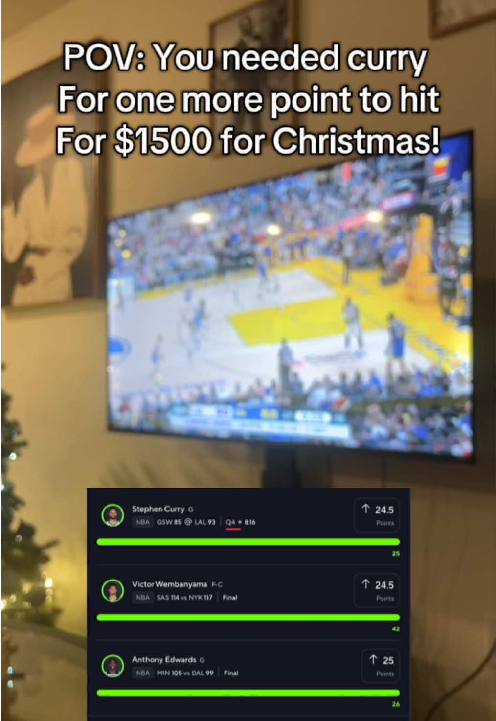 Thank you Curry! Merry Christmas 😎🎄 #prizepicks #underdog #nbapicks #nflpicks 