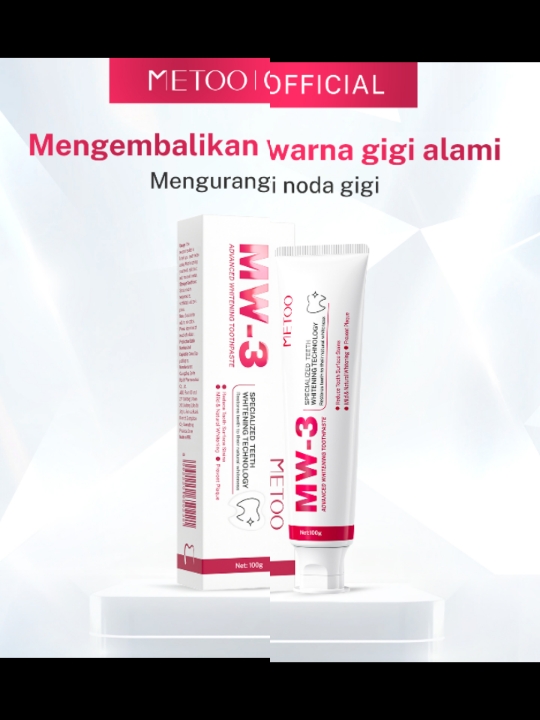 [BPOM] METOO MW-3 Advanced Whitening Tooth Paste 1pcs - Gigi Putih / Bebas Sensitif / Bebas Karang Gigi / Pasta Gigi Probiotik / Karang Gigi / Gusi Sensitif / Membersihkan Noda Gigi baru Hanya Rp26.900!# #pastagigi 