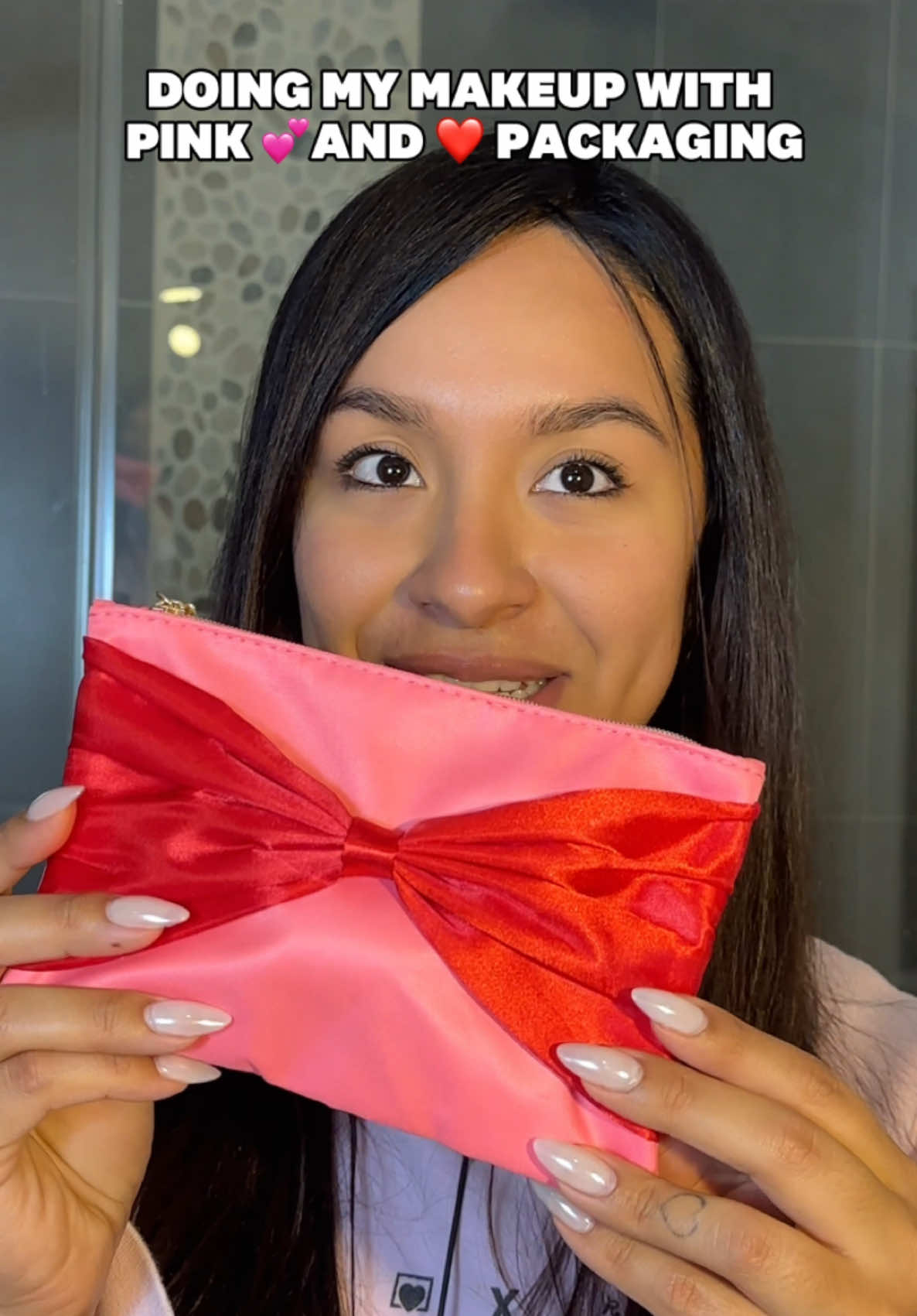 Get ready with us using only products with red and pink packaging to match our December Glam Bag. 🎀❤️ Because we’re IPSY, so of course we love a good theme. 😉   Products: @Ciate London Blush and Highlight Palette  @LYS Beauty Secure Brow Eyebrow Pencil and concealer @ONE SIZE BEAUTY primer  @Pear Nova contour stick  @Pinky B Beauty lip duo 