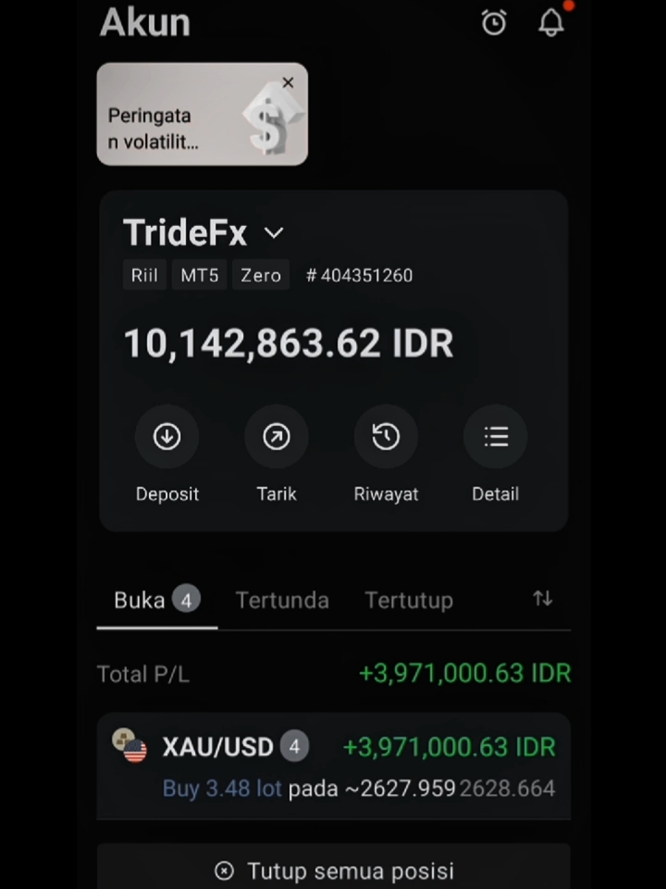 Challenge Part,4. Running Profit 💥  #fyp #forex #exness #metatrader5 #profit 