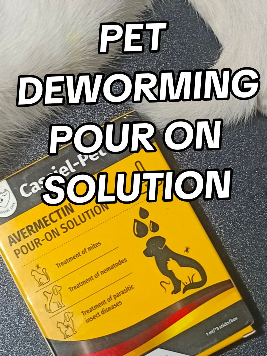 Avemectin pour in solution pet deworming inside and out. #cassielpet #petdeworming #deworming #cassielpet #avermectinpouron #pouronsolution 