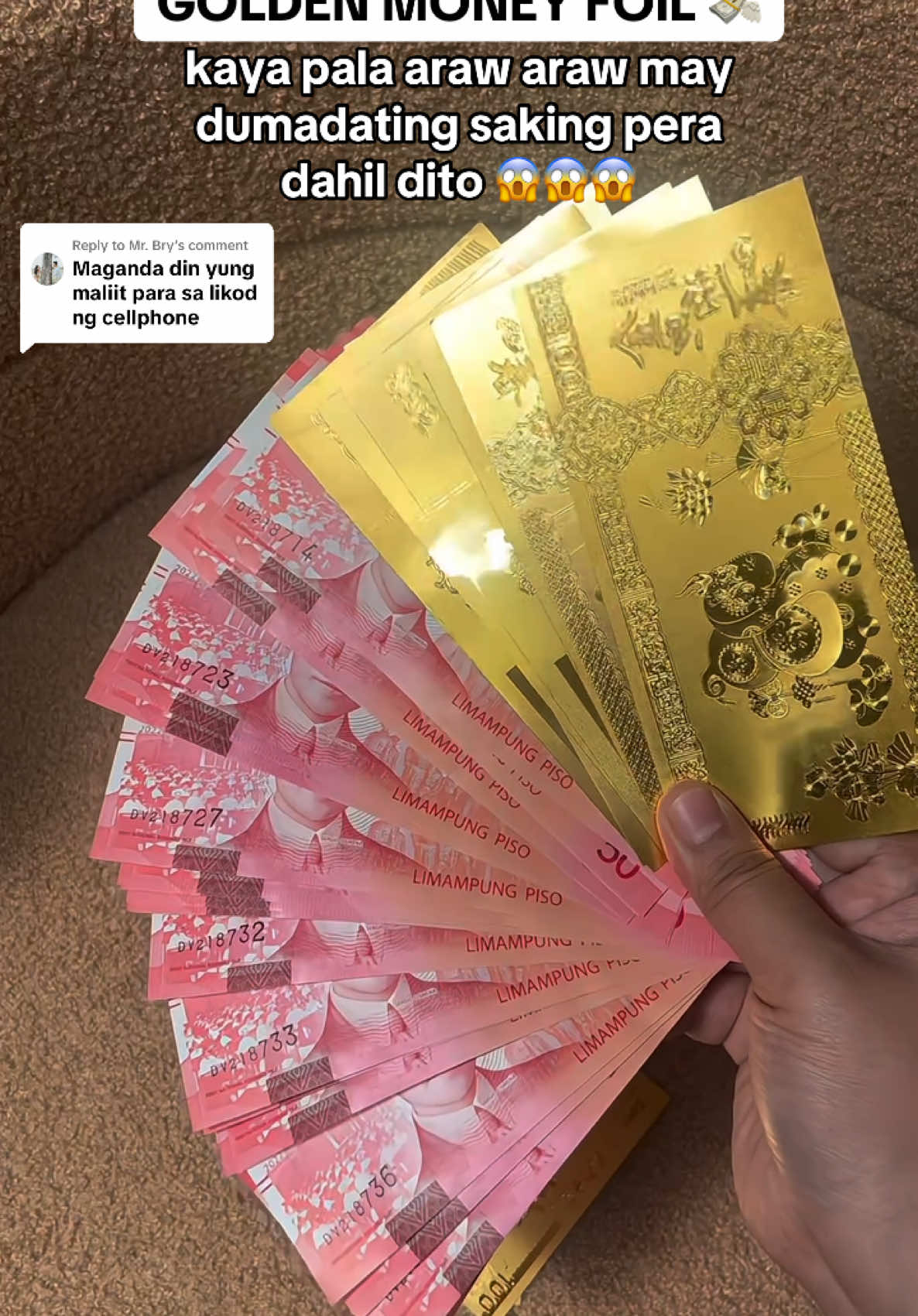 Replying to @Mr. Bry walang mawawala kung sususbukan mo  💸✨ Pampaswerte sa wallet, lakas maka attract ng pera nito ngayong 2025 🐍💫 #goldenmoneyfoil #golddragon #moneycatcherring #pampaswerte #goldenfoil