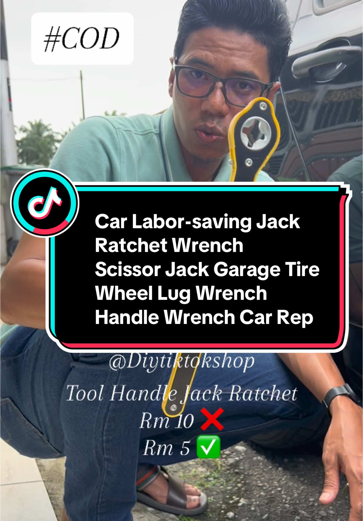 Car Labor-saving Jack Ratchet Wrench Scissor Jack Garage Tire Wheel Lug Wrench Handle Wrench Car Repair Tool Carbon Hardware#handlejackkereta #handlejackratchet 