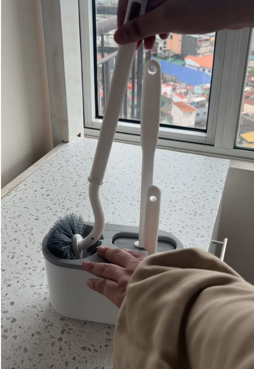 Another condo essential for people like me who like to keep their toilet clean 🧽 🛁🧼 #toiletcleaner #toiletbrush  #3in1brush #condoessentials #apartmentessentials