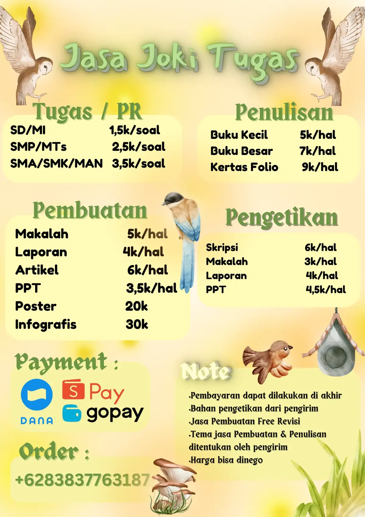 Gw tunjukkin joki tugas Amanah 100% Aman!! Harga Mahal? Bisa di nego guys Ga cocok? Free Revisi yaa guys!!! Pembayaran dapat dilakukan diakhir looh!! Buruannn di order sekarang juga!! #fyp #fypシ #fypage #foryoupage #joki #jokitugas #jokitugasmurah #jokitugaskuliah #jokitugasterpercaya #jokitugascepat #jokitugassekolah #jokitugasberkualitas #jokitugasakhir #jokitugassma #jokitugassmp #jokitugassd