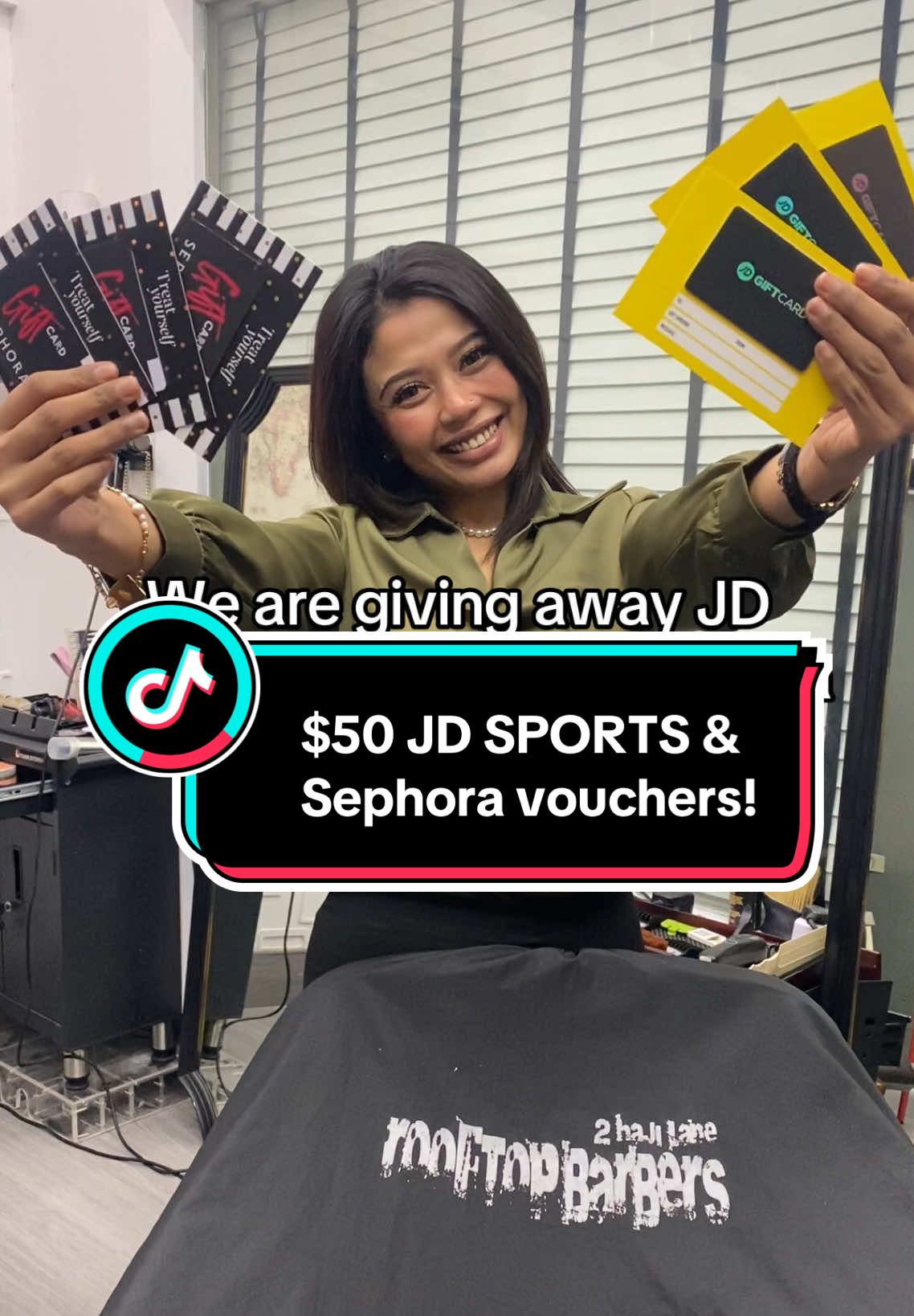 GIVE AWAY‼️ 🚨 Fastest fingers! 👆🏻 First 3 customers for mens and ladies will receive $50 JD SPORTS (men) $50 Sephora (ladies) voucher with a minimum spend of $180! Like, comment, save, repost and book your appointment via our link in bio! We provide haircut, coloring and treatment services! See ya’ll 👋🏼 