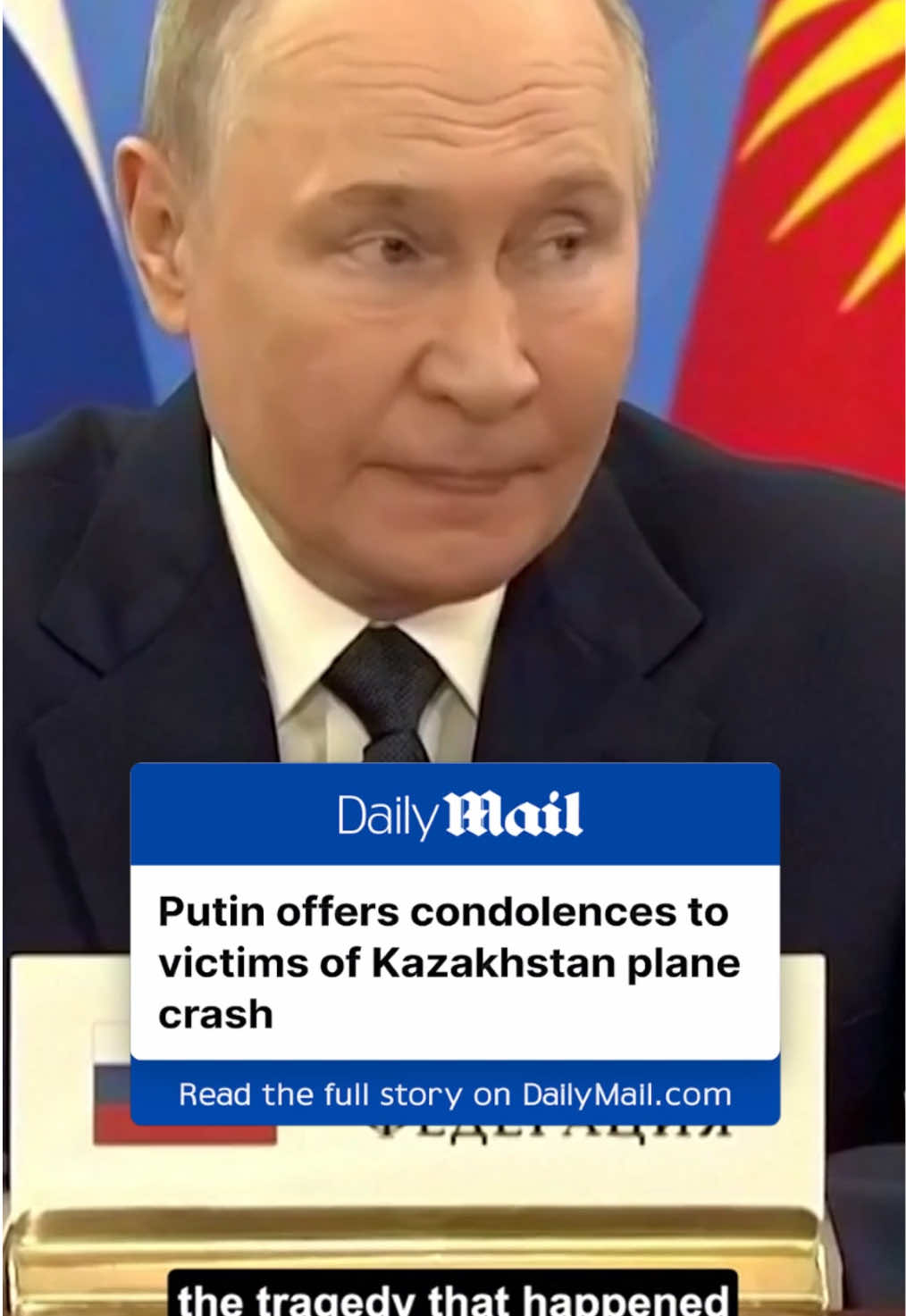 Putin opened a summit with condolences for victims of Kazakhstan plane crash, expressing sympathy to families of the deceased and hope for the injured's recovery. According to the plane's course on Flight Radar 24, it was flying over the republic of Dagestan along the Caspian Sea coast, after which it disappeared from tracking, suggesting it was exposed to air defense systems in Russia. 🎥Reuters #putin #russia #plane #crash #christmas #news 