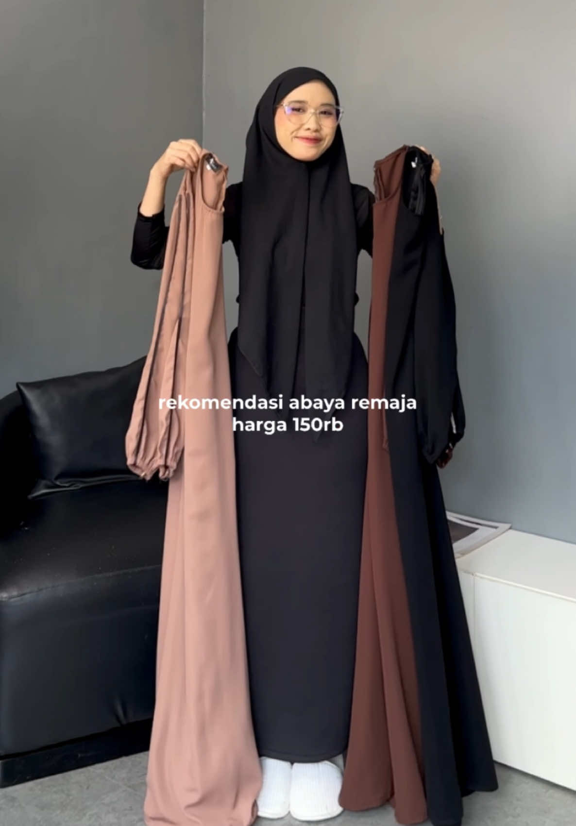 abaya untuk remaja harga 150ribuan 🛒🖤 abaya 150rb — l!nk 482a [@Alaydrus Collection] sepatu — 40a tas — 361a #fyp #outfitideas #outfitlebaran 