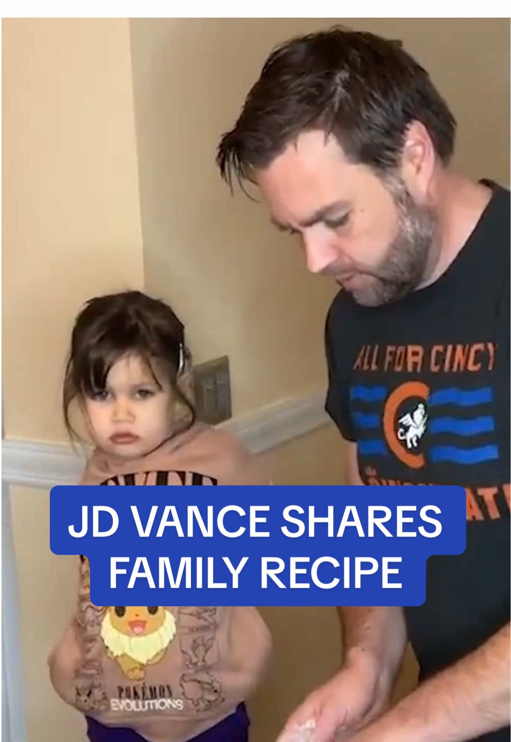 JD Vance's three-year-old stole the show as she helped her father bake biscuits to celebrate Christmas. Mirabel, the youngest of Vance's three children with his wife Usha, adorably stood by as the VP-elect shared his great-grandmother's recipe for biscuits. 🎥 X / JDVance #vance #christmas #biscuit #Recipe #family #cute 