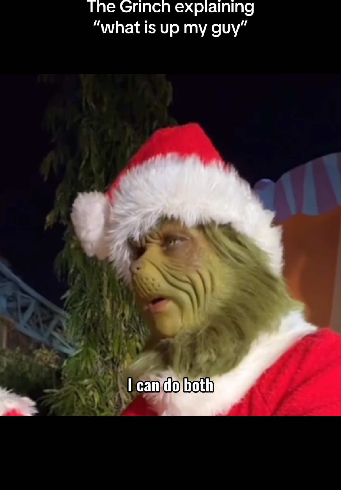 “I can do both” let this man live people he can be mean and nice #thegrinch #thegrinchtiktoks #thegrinchtiktoks #heywhatisupmyguy #whatisupmyguy #thegrinchcosplay #christmas 