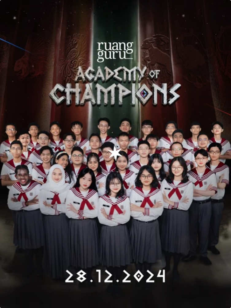 2 HARI LAGI RUANGGURU ACADEMY OF CHAMPIONS AKAN TAYANG! 🫨🤩🥰 Are you ready to meet all champions? ✨ Saksikan battle antara 12 Distrik di Indonesia! Catat di kalendermu Ruangguru Academy of Champions mulai tayang 28 Desember 2024 pukul 18:30 WIB hanya di aplikasi dan YouTube Ruangguru (GRATIS!) Distrik mana jagoanmu? Tulis di komen ya~ Follow terus media sosial kami untuk update terbarunya! Produced by: @ruangguru #Ruangguru #AcademyofChampions #ruangguruacademyofchampions 