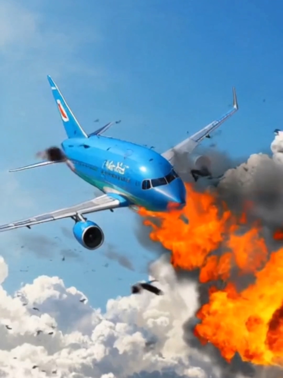 Illustrasi pesawat Azerbaijan Airlines terhempas!! #azerbaijanairlines🇦🇿✈️ #viralvideos #december #flightcrash 