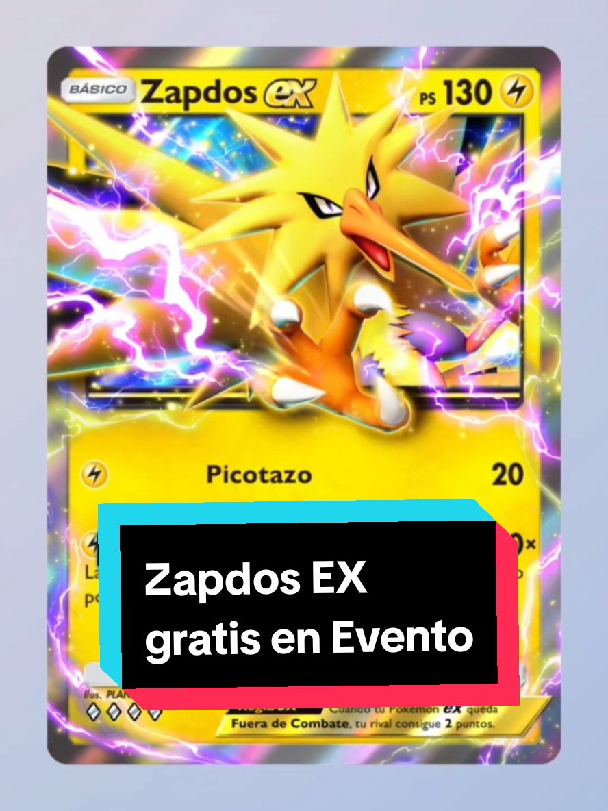 Zapdos EX llega gratis, si la suerte te acompaña, durante este evento Eléctrico #tcgpocket #pokemontcg #pokemon #tcg 