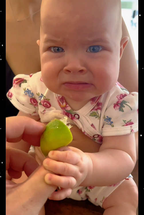 Baby tries lemon for the first time #baby #try #lemon #kid #happy #babiesoftiktok #reaction #moment #adorable #toddler #newborn #fyp #foryoupage 