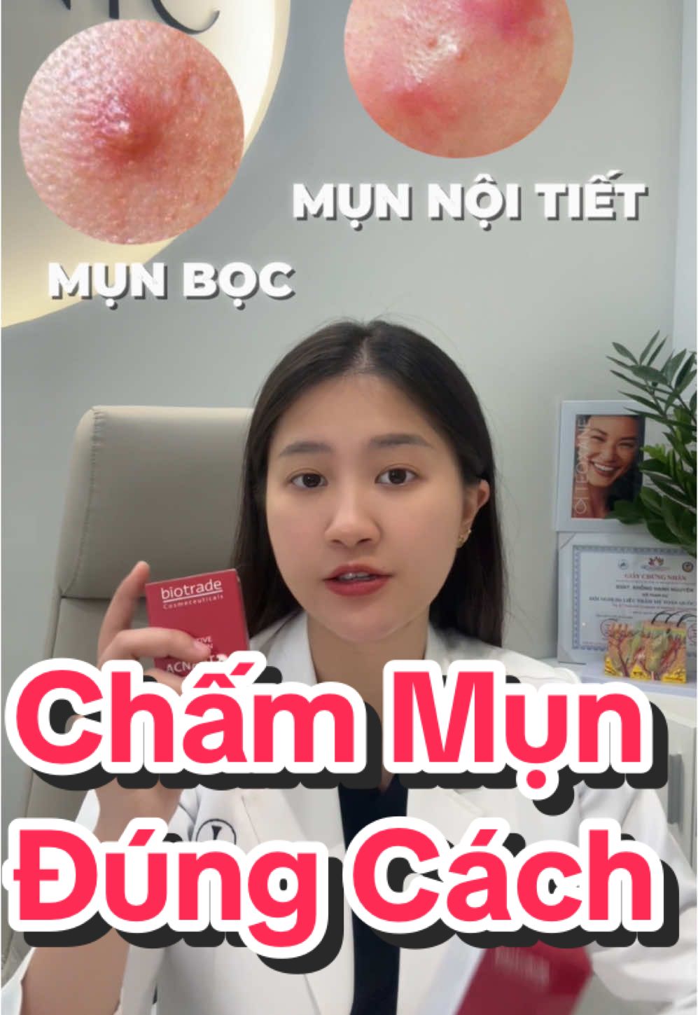 Chấm mụn đúng cách để xẹp nhanh và không bị chai mụn #bskhonghanhnguyen #goclamdep #BeautyTok 