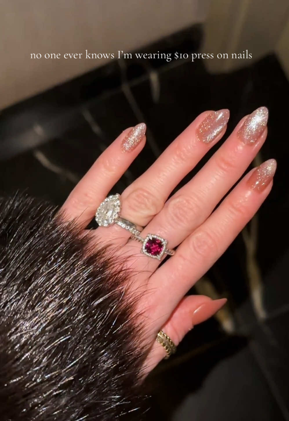 these press ons are giving classy elegant rich nails ✨ #nailinspo #glassnails #velvetnails #nailtok #nailtrends #nails #nailspo #neutralnails #imjustagirl #pressonnails #fyp #elegantnails #pressons #newyearnewaura @Olive & June  