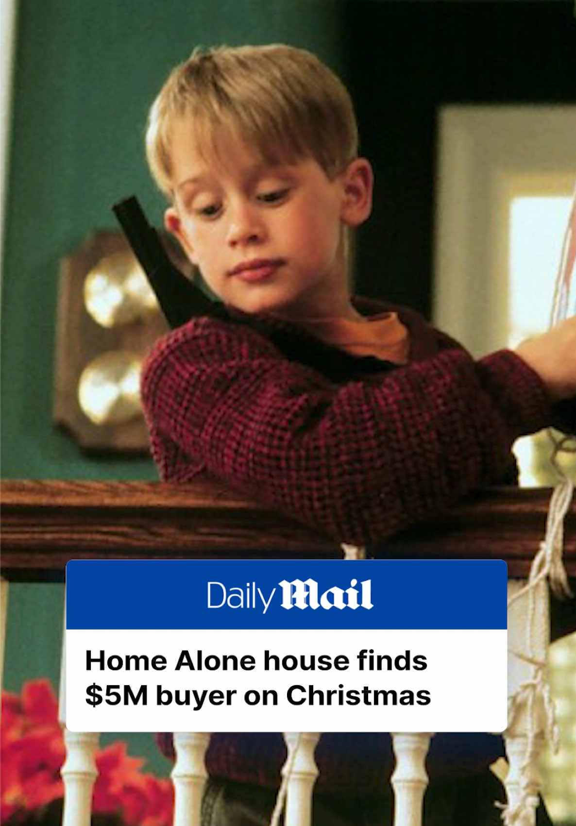 The iconic house from Home Alone has found a buyer. Listed for $5.25 million in May, the Illinois property with five bedrooms and six bathrooms is now marked as ‘sale pending.’ The mansion's exterior served as the McCallister family home in both Home Alone and Home Alone 2: Lost in New York. Macaulay Culkin, who played Kevin McCallister, admitted he had considered buying the property when it first went on the market, according to the Independent. #homealone #christmas #realestate #news