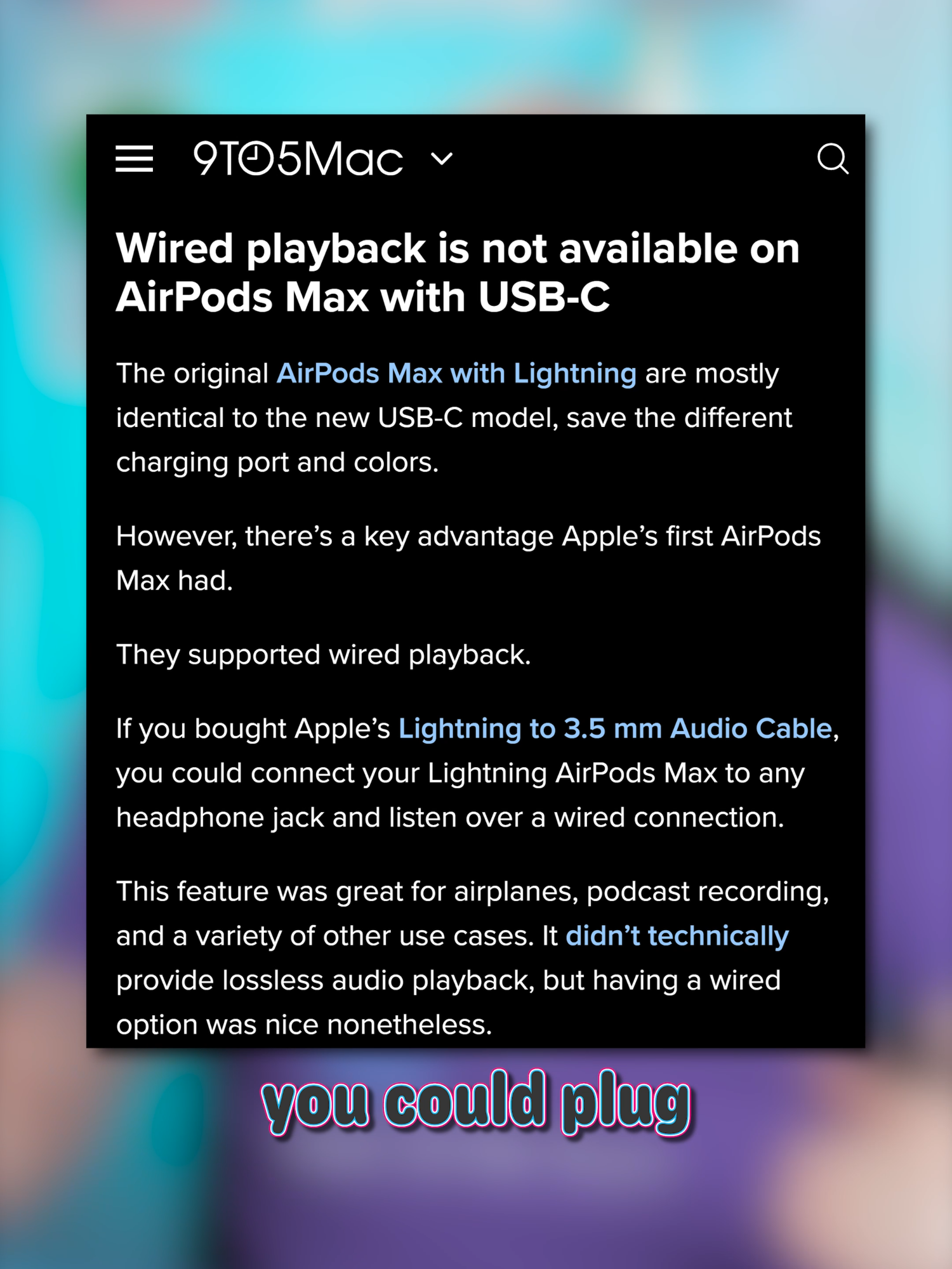 No Wired USB-C Airpods