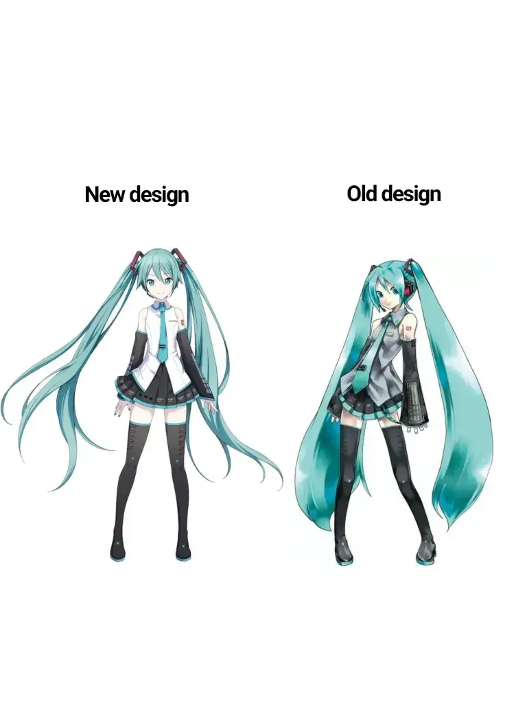 Old design vs new design #projectsekai#miku#hatsunemiku#rin#kagaminerin #len#kagaminelen #luka#meiko#kaito#kaitolecaca#olddesign#newdesign