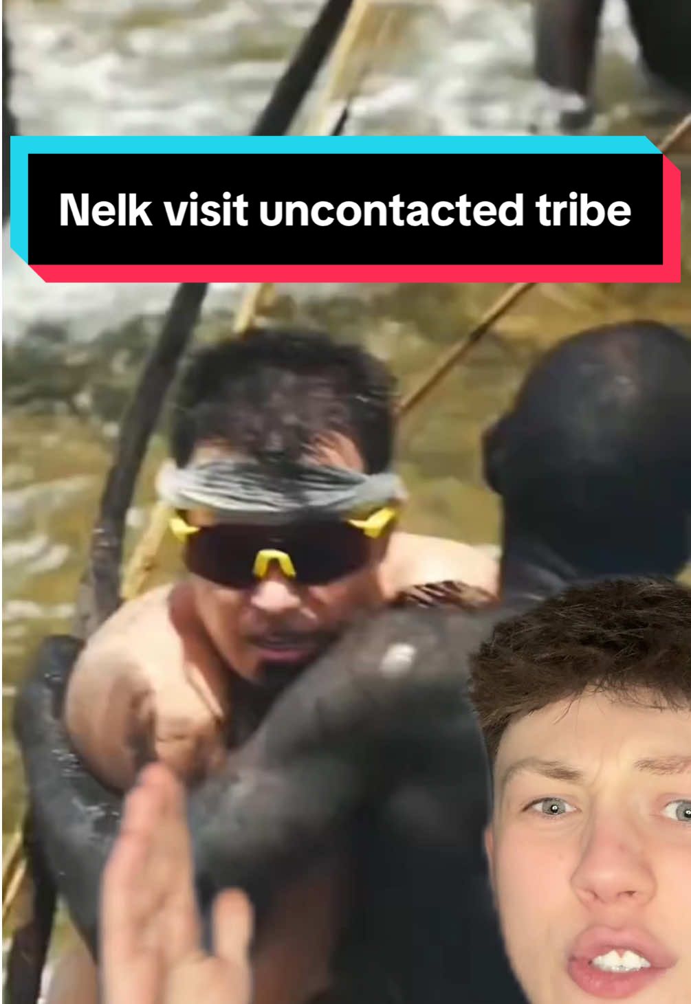 Nelk visit an uncontacted tribe 😳 #nelk #nelkboys #uncontactedtribe #northsentinelisland 