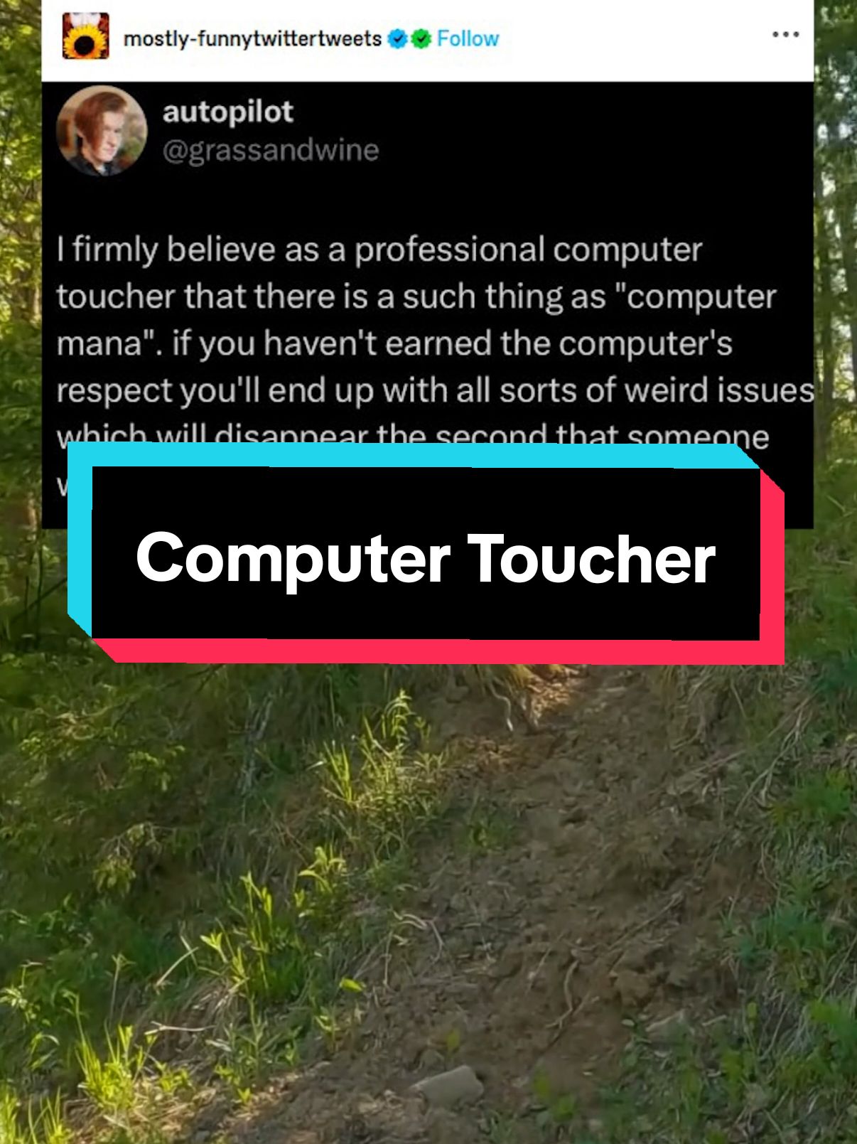 I firmly believe as a professional computer toucher that there is a such thing as "computer mana". if you haven't earned the computer's respect you'll end up with all sorts of weird issues which will disappear the second that someone with high computer mana tries fixing it #qna #tumblr #funny #storytime #it #computers