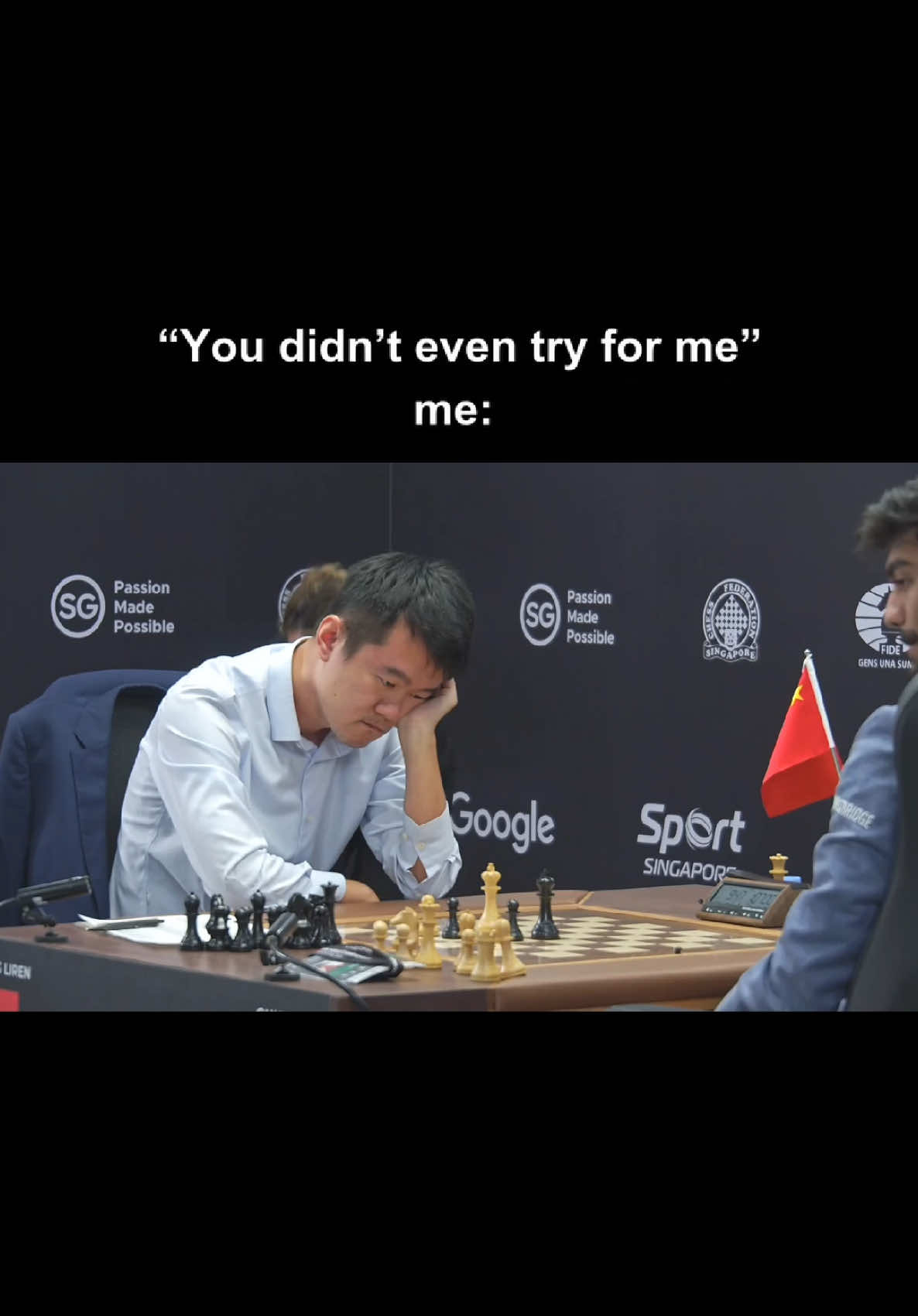 “You Didn’t Even Try For Me” by Ding Liren #chess #chesstok #chesscom #worldchampionship #worldchampion 