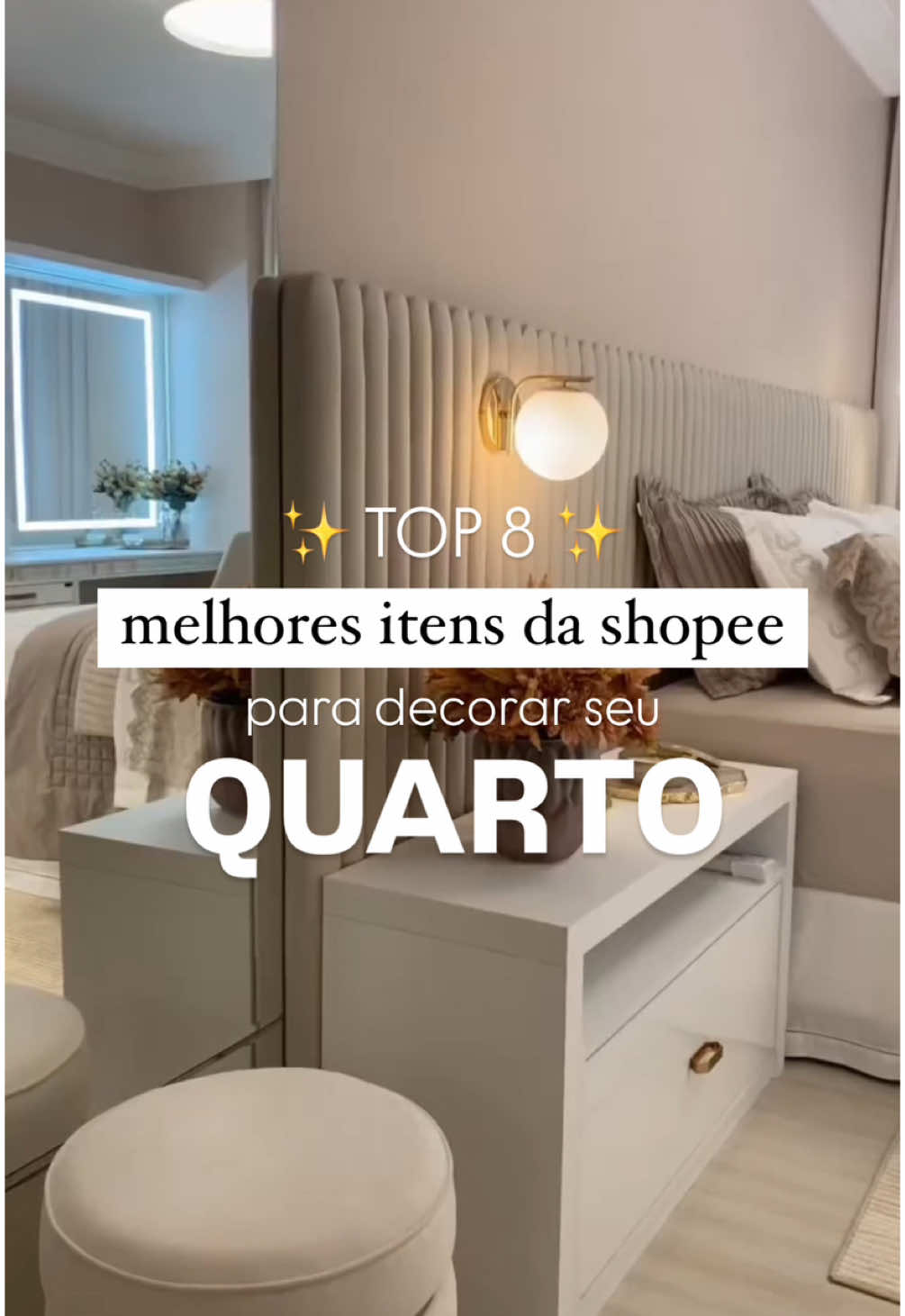 Top 8 melhores itens da shopee para decorar seu quarto! ✨ comente “eu quero” que te envio os links 🔗 #quarto #quartodecorado #decoracao 