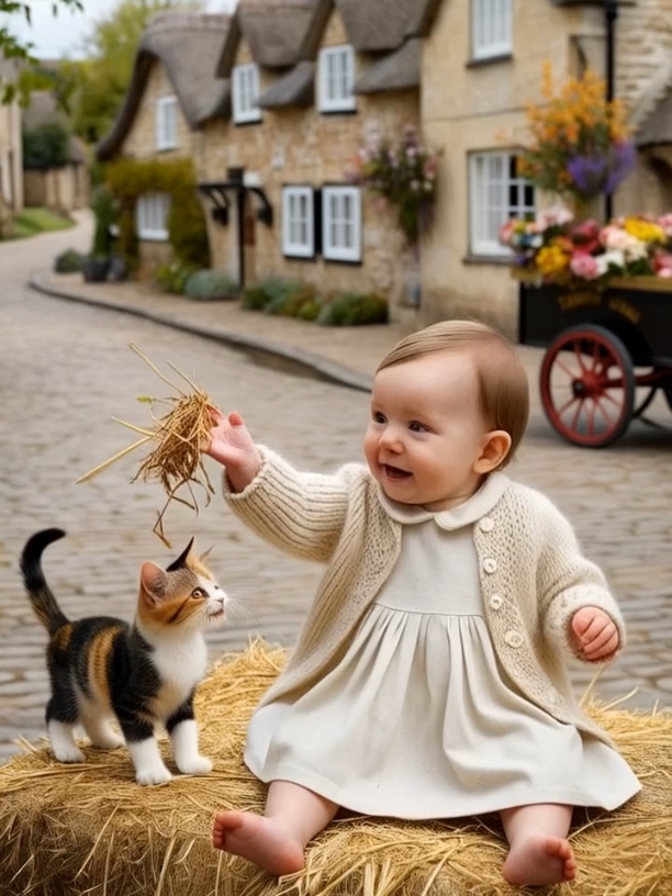 Happy baby And happy cat 💞😺  #cat #uk #viral_video #tik_tok #videoviral #foryoupage❤️❤️ #tik_tokuk🇬🇧london #usa🇺🇸 #trendingvideo #tren #gift #tik_tokuk #stand #forupage 