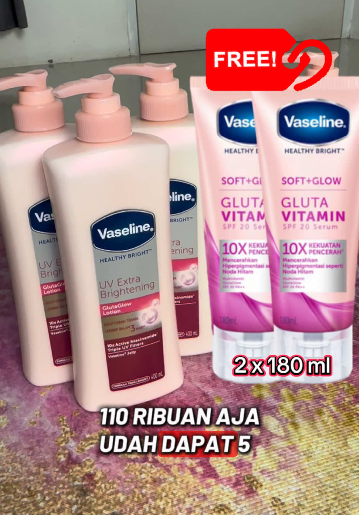 Body Lotion Vaseline Buy 3 Get 2 Jadi Dapet 5 Ini Cuma 110rb an aja woilaahhh